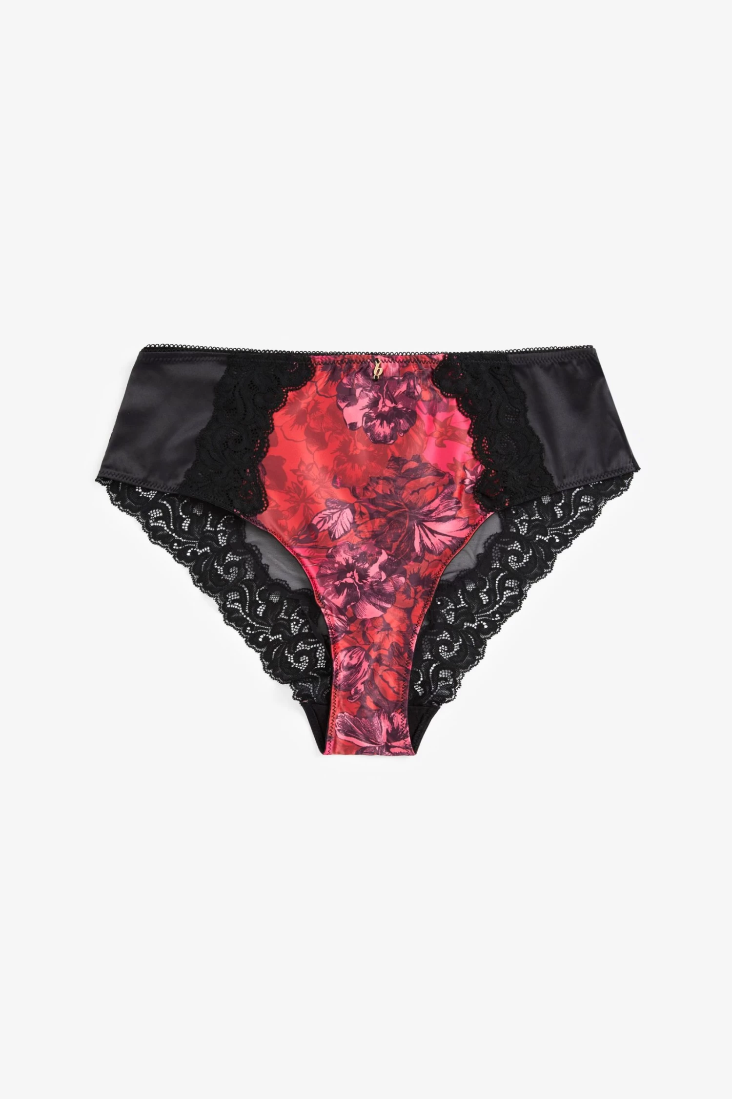 B By Ted Baker Pink Floral Satin High Waist Knickers - Image 6
