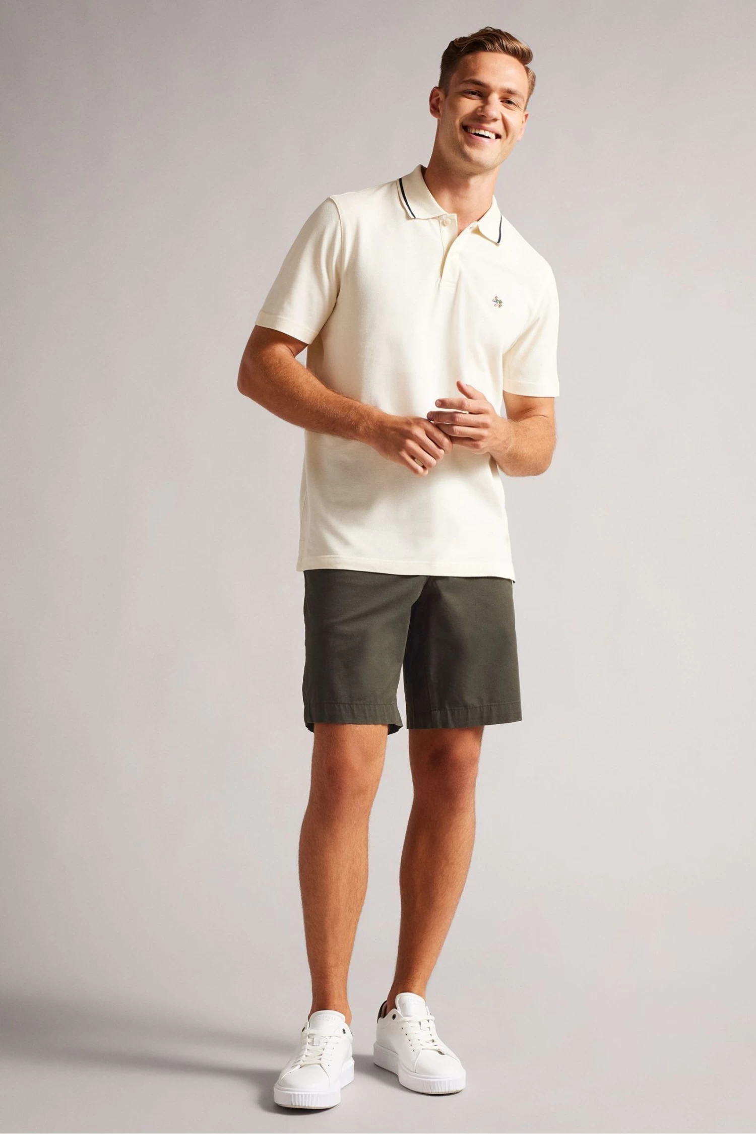Ted Baker Khaki Green Ashfrd Chino Shorts - Image 3