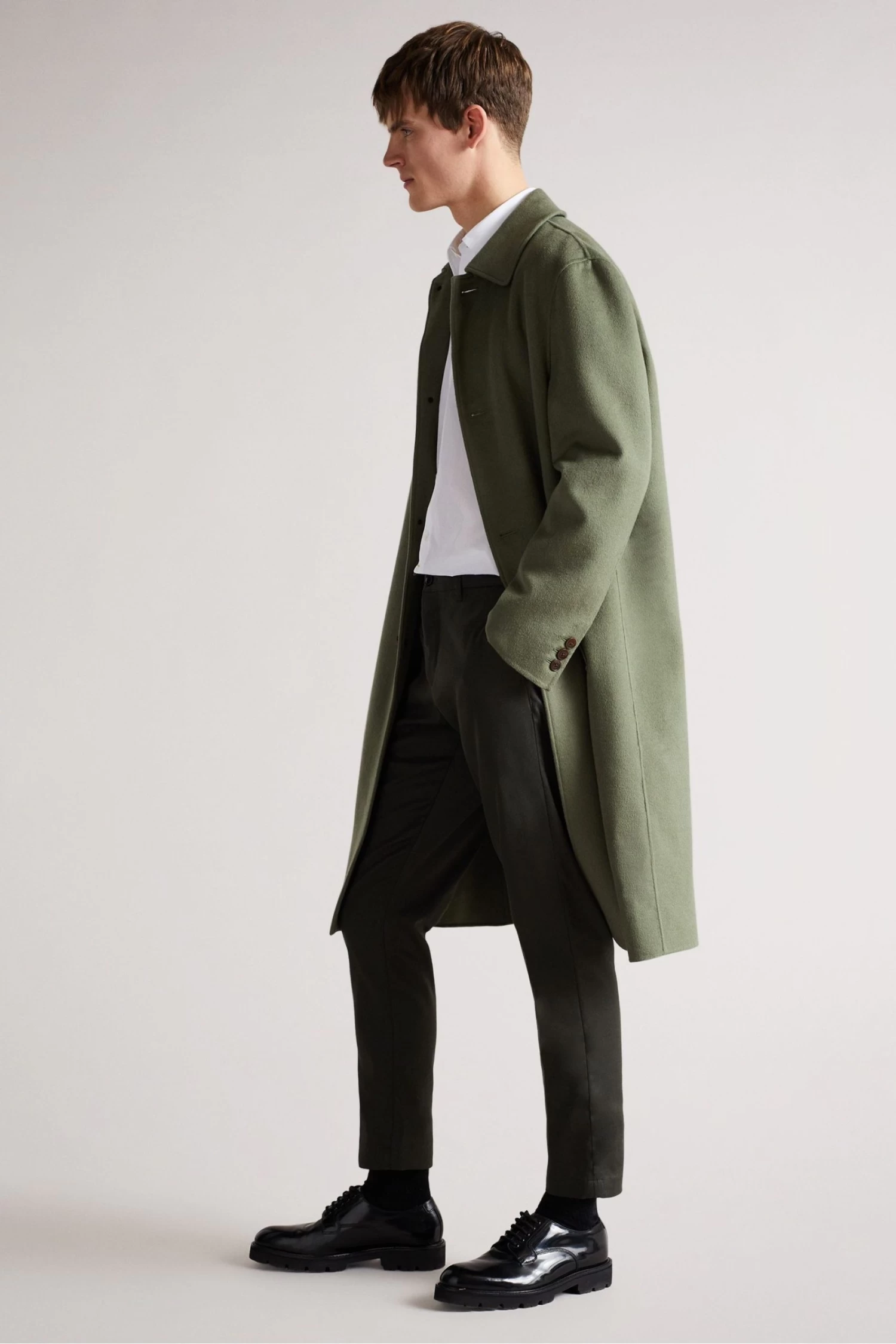 Ted Baker Men White Sonikk Long Sleeve Tonal Poplin Shirt - Image 4