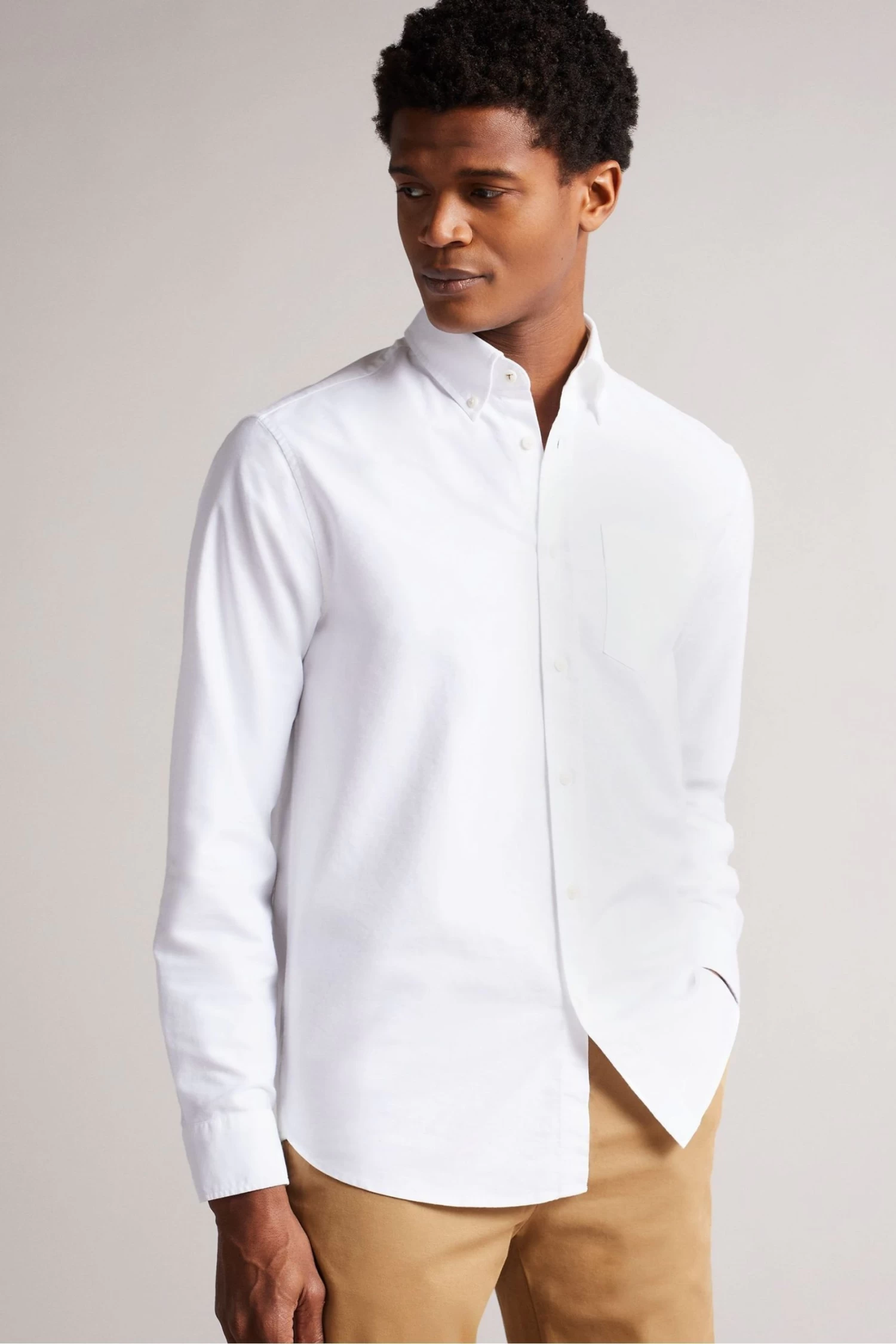 Ted Baker Paplet White Long Sleeve Oxford Shirt