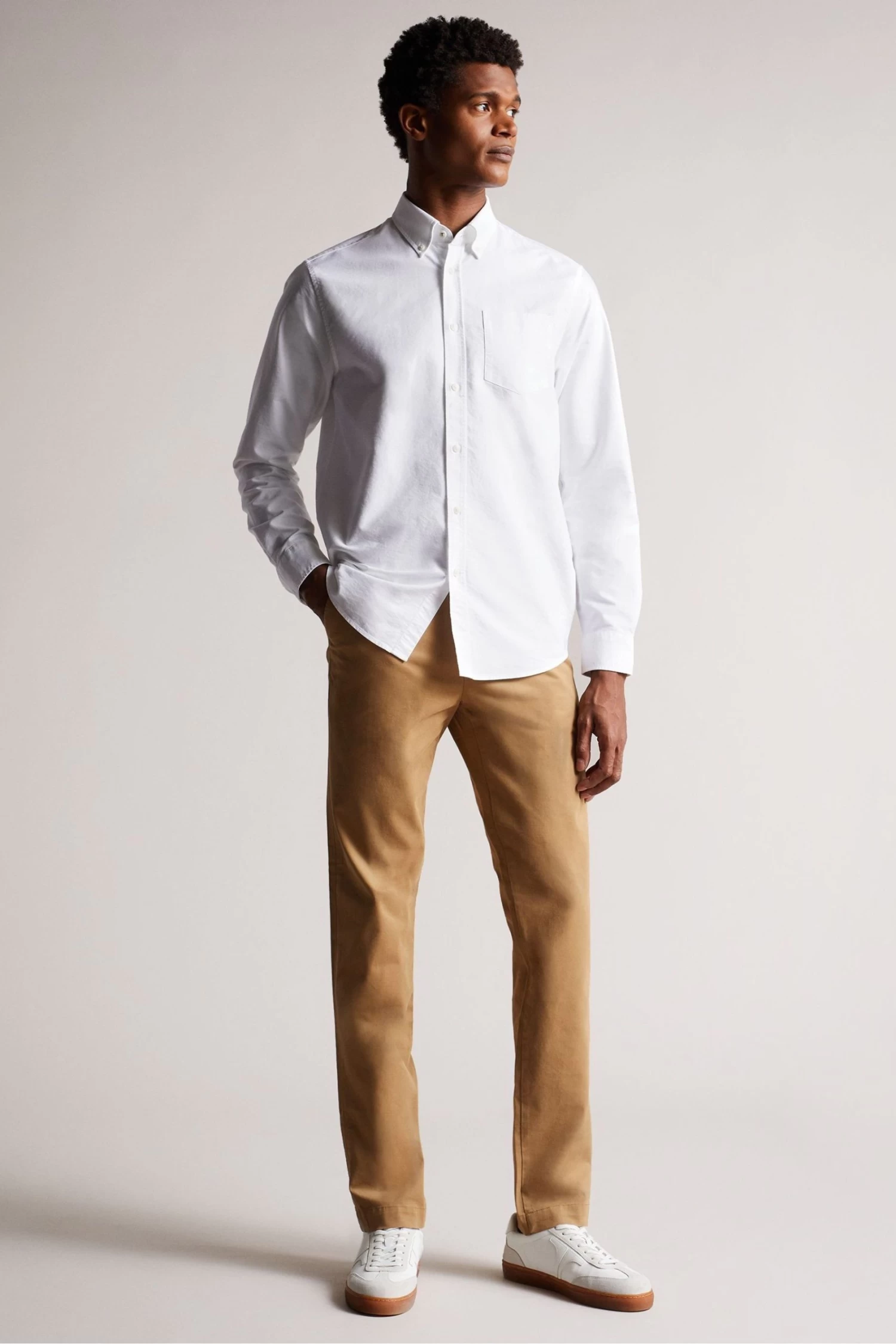 Ted Baker Paplet White Long Sleeve Oxford Shirt - Image 3