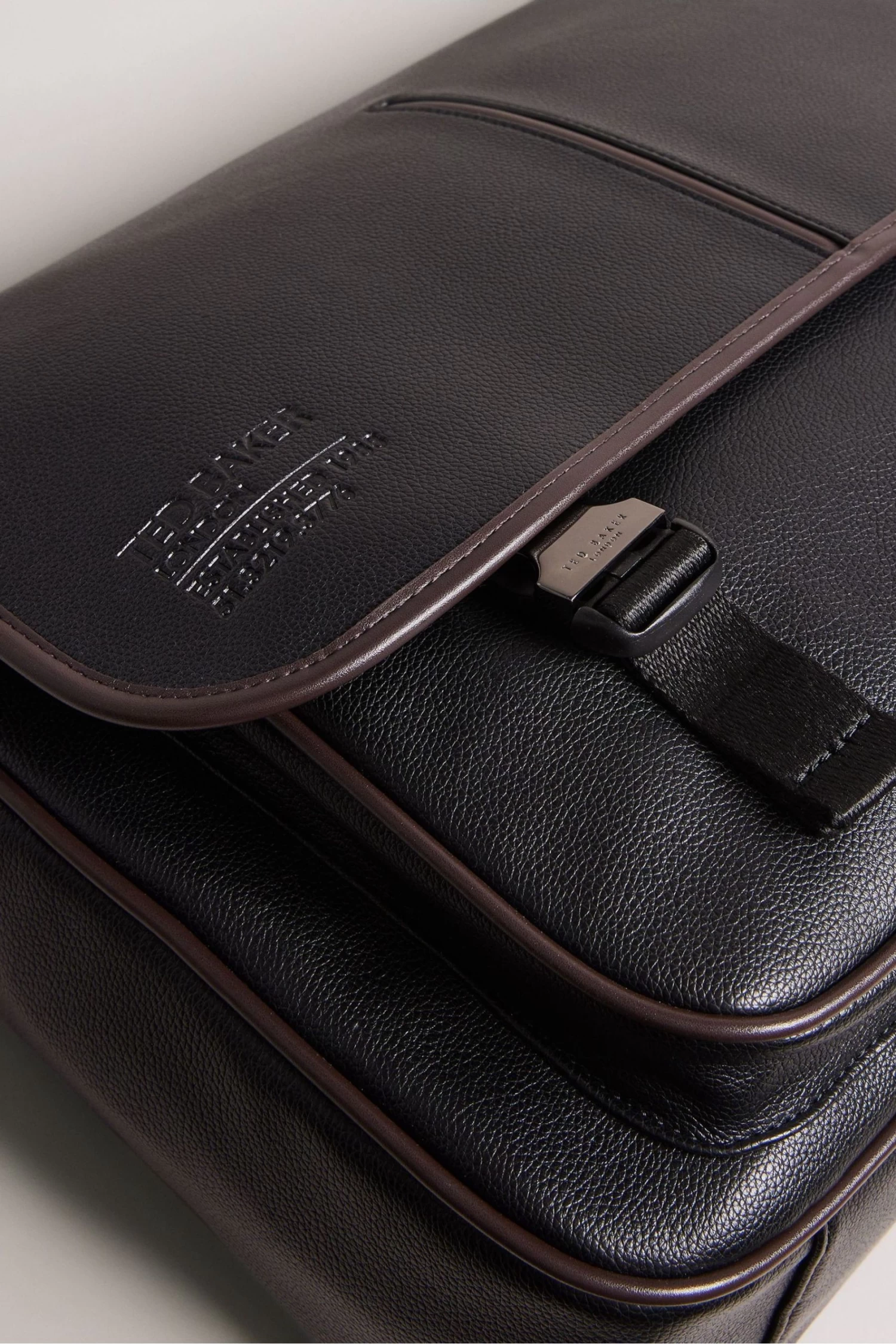 Ted Baker Josper Black Recycled Pu Messenger Bag - Image 5