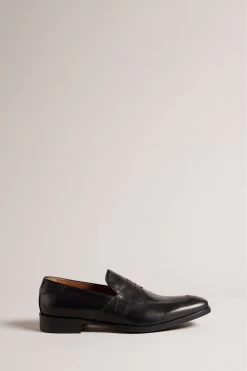 Ted Baker Antoinn Black Crocodile Effect Leather Formal Loafers