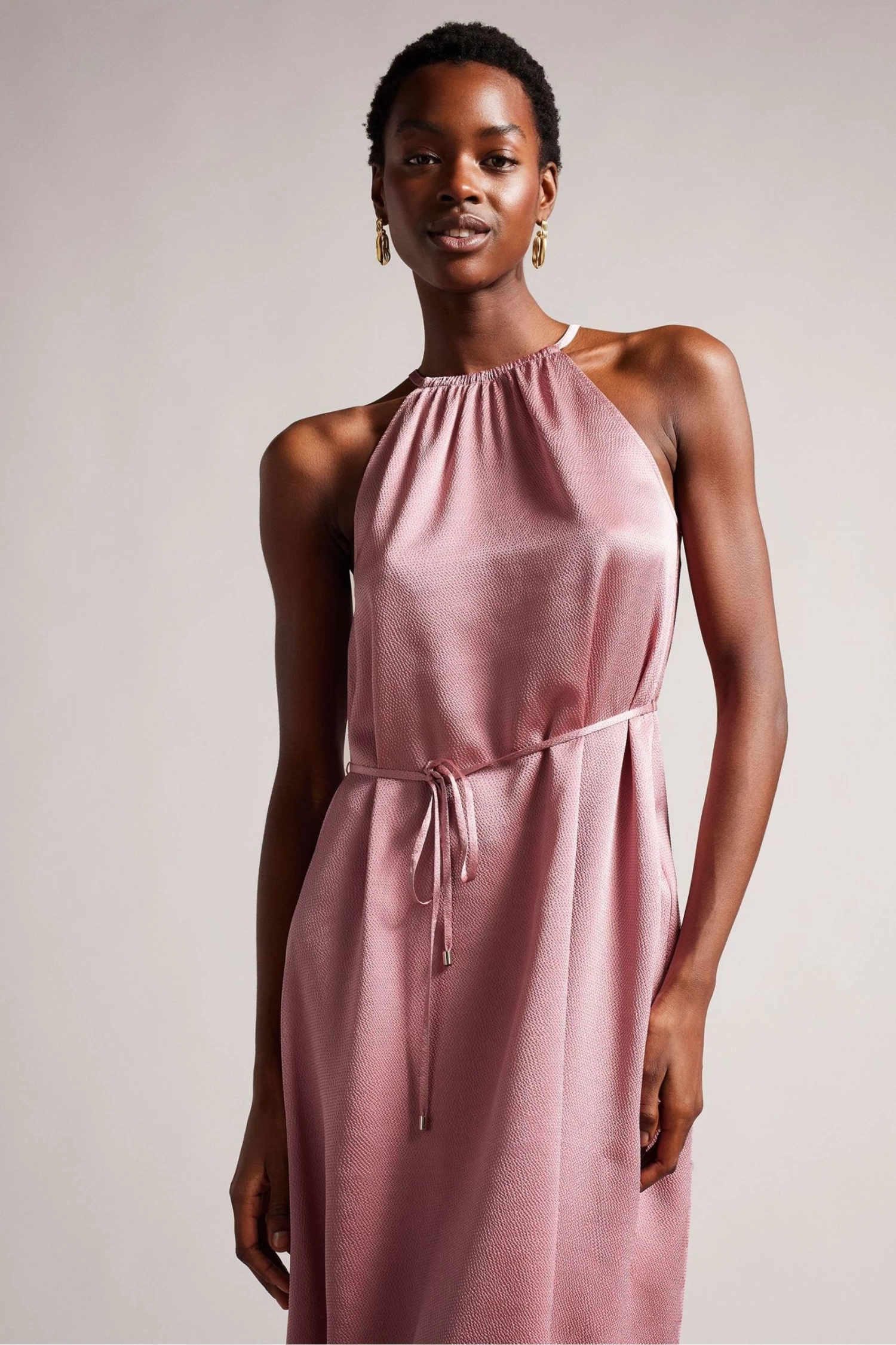 Ted Baker Pink Roxiey Halterneck Midi Dress - Image 3