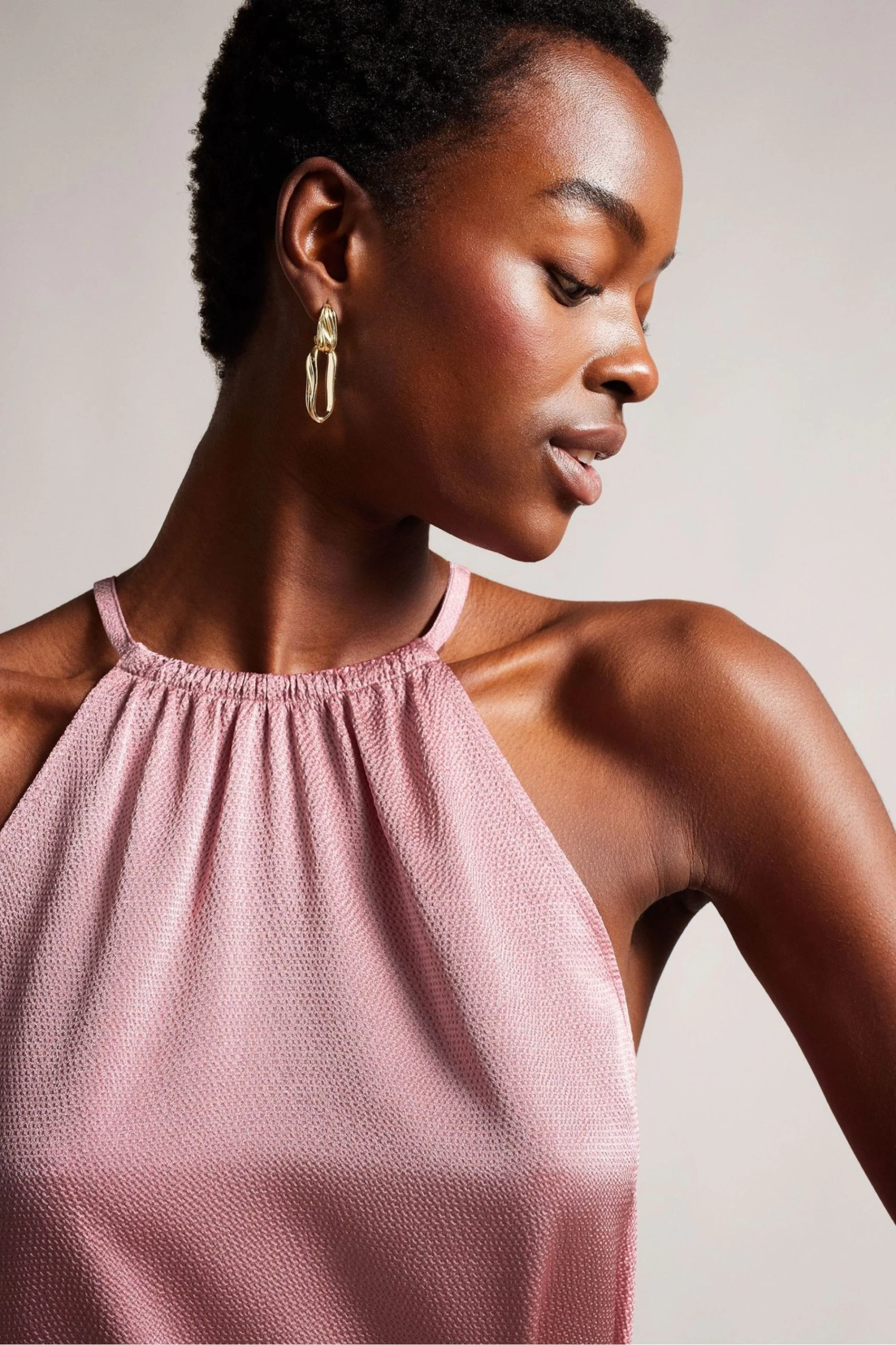 Ted Baker Pink Roxiey Halterneck Midi Dress - Image 4