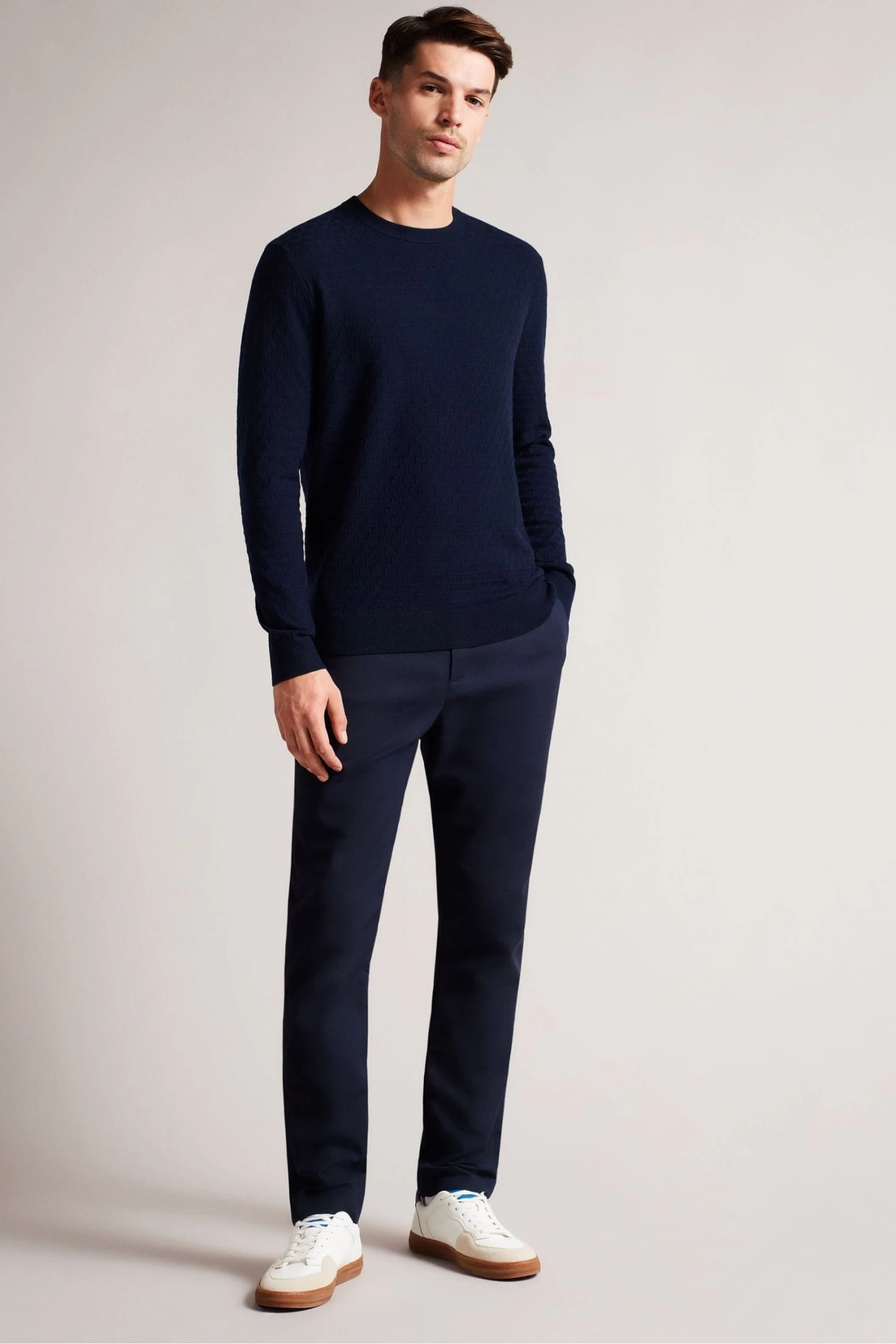 Ted Baker Blue Dartell Long Sleeved Regular T Stitched Crew Neck T-Shirt - Image 2