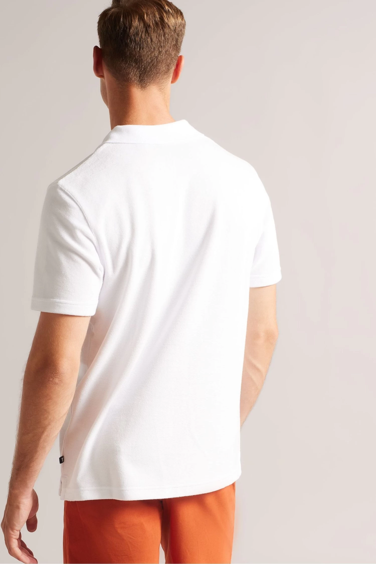 Ted Baker White Sndbank Short Sleeved Regular Fit Towelling Polo Shirt - Image 2