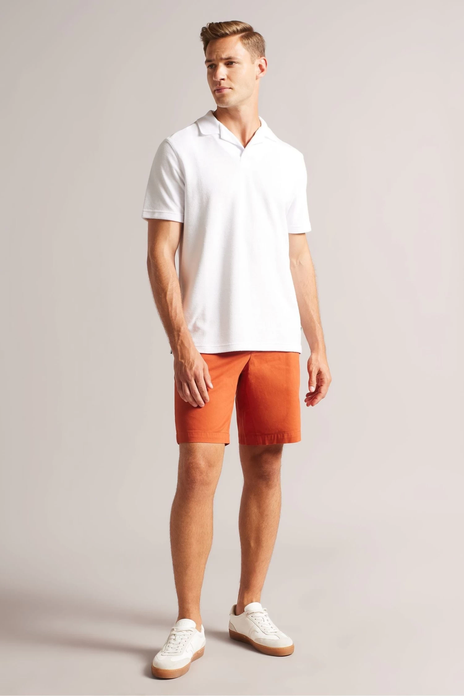 Ted Baker White Sndbank Short Sleeved Regular Fit Towelling Polo Shirt - Image 3