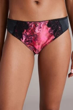B By Ted Baker Pink Floral Satin High Leg Knickers