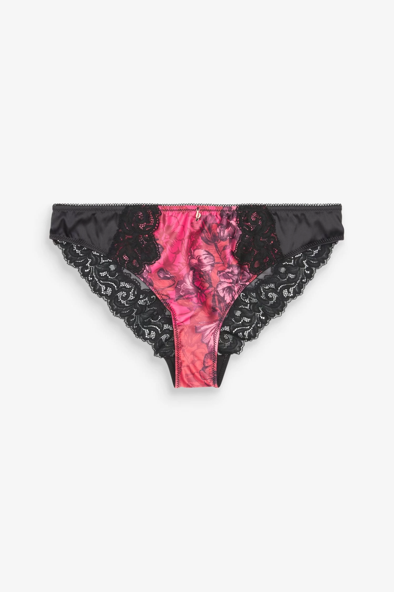 B By Ted Baker Pink Floral Satin High Leg Knickers - Image 6