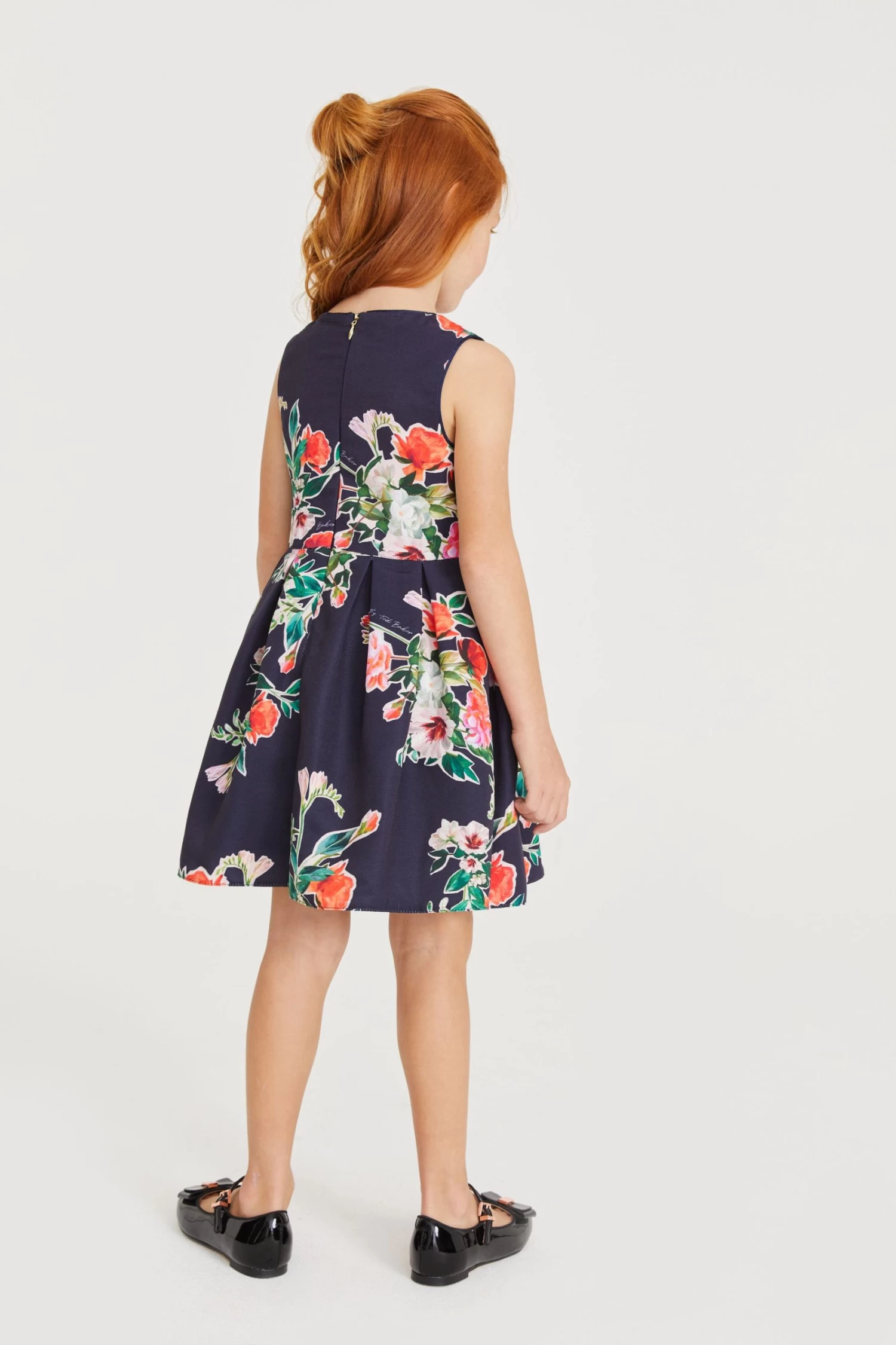 Baker By Ted Baker Navy Blue Floral Bow Dress - Image 3
