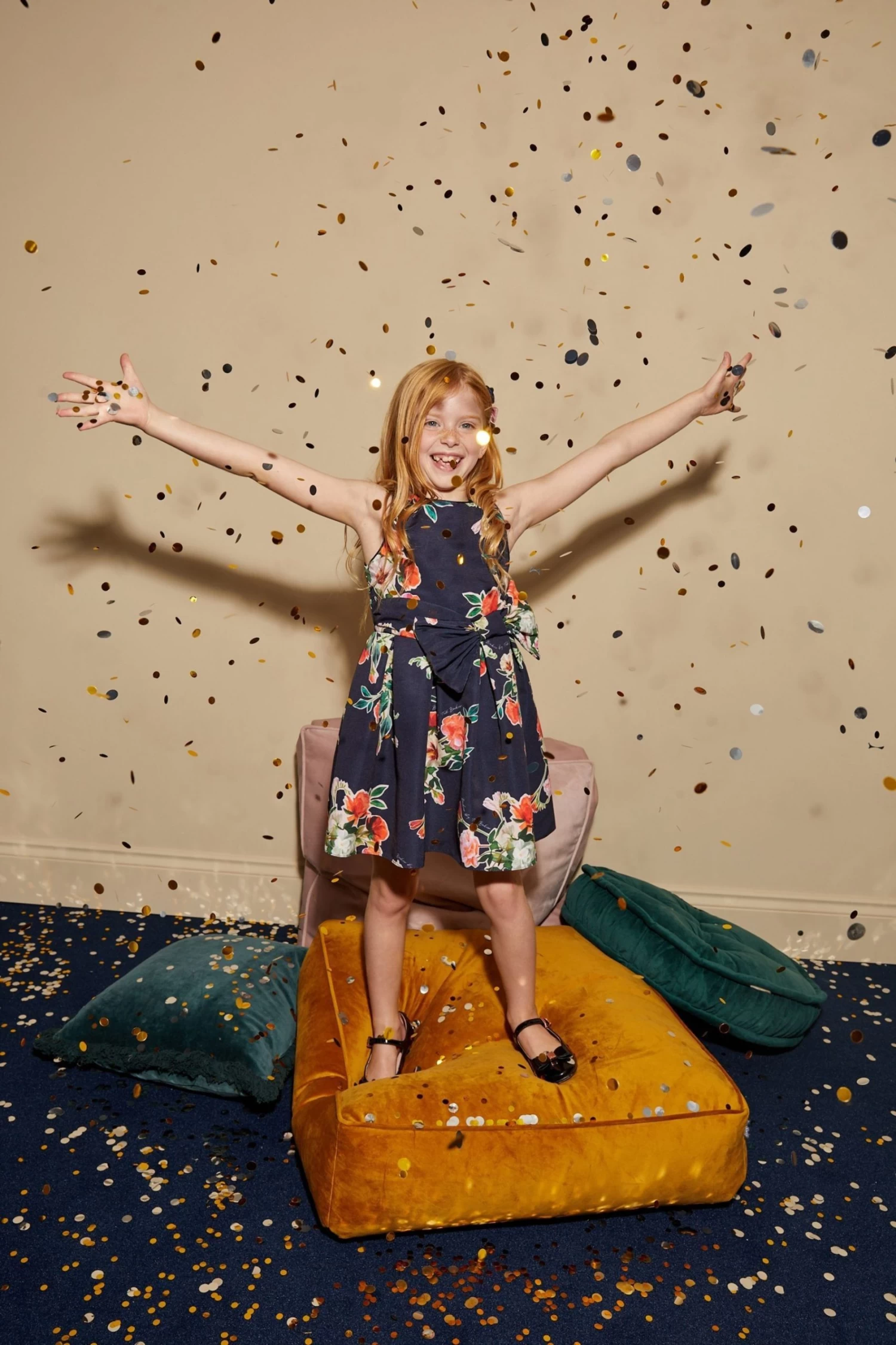 Baker By Ted Baker Navy Blue Floral Bow Dress - Image 8