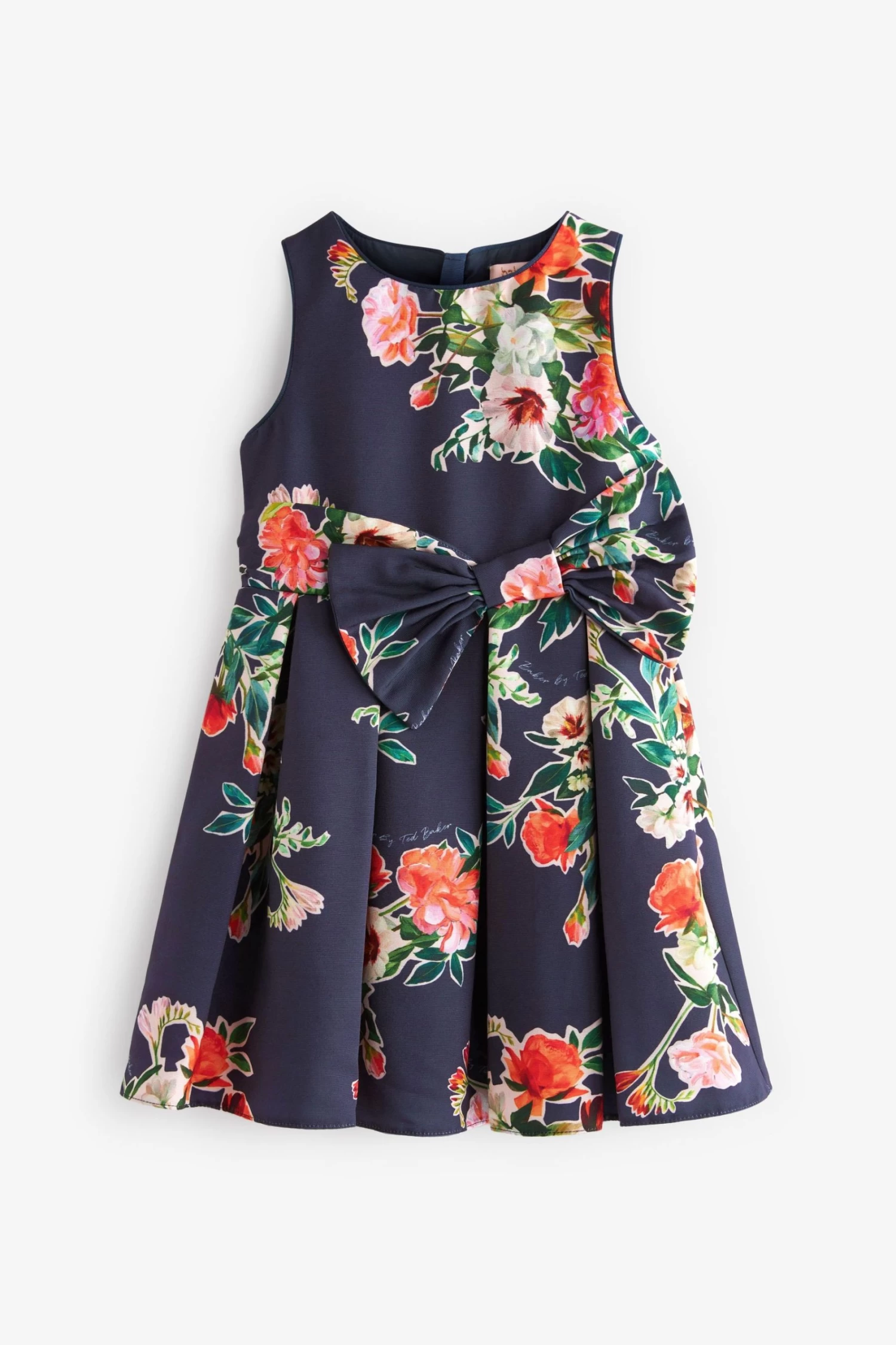 Baker By Ted Baker Navy Blue Floral Bow Dress - Image 9