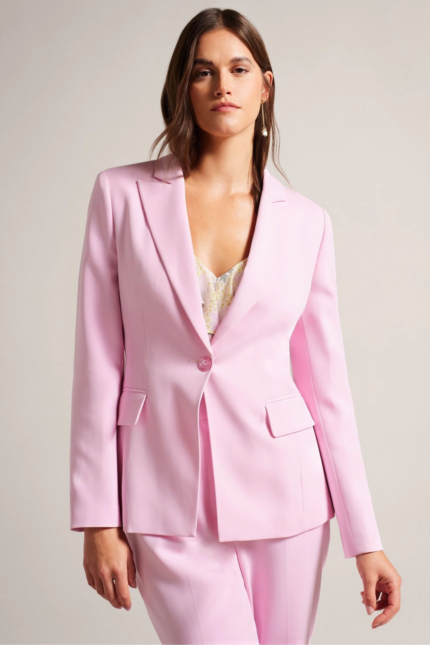 Ted Baker Pink Myyia Single Breasted Slim Fit Jacket