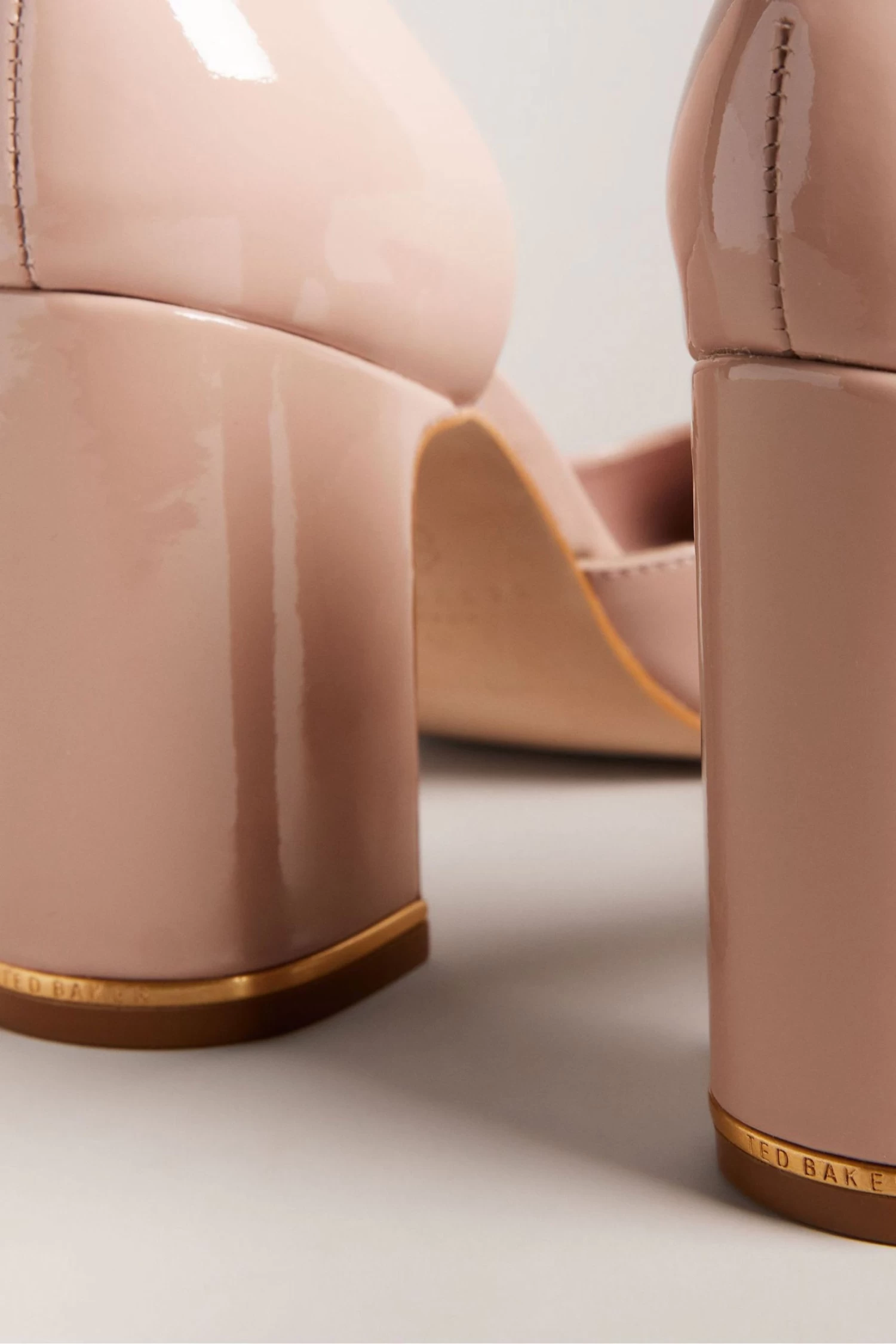 Ted Baker Pink Keliy Strappy Chain Patent Closed Toe Heels - Image 3