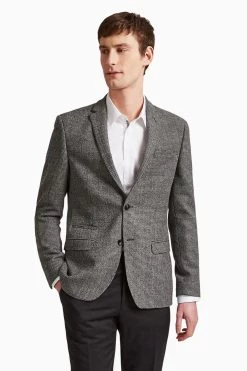 Ted Baker Tailoring Grey Bouclé Structure Suit: Jacket