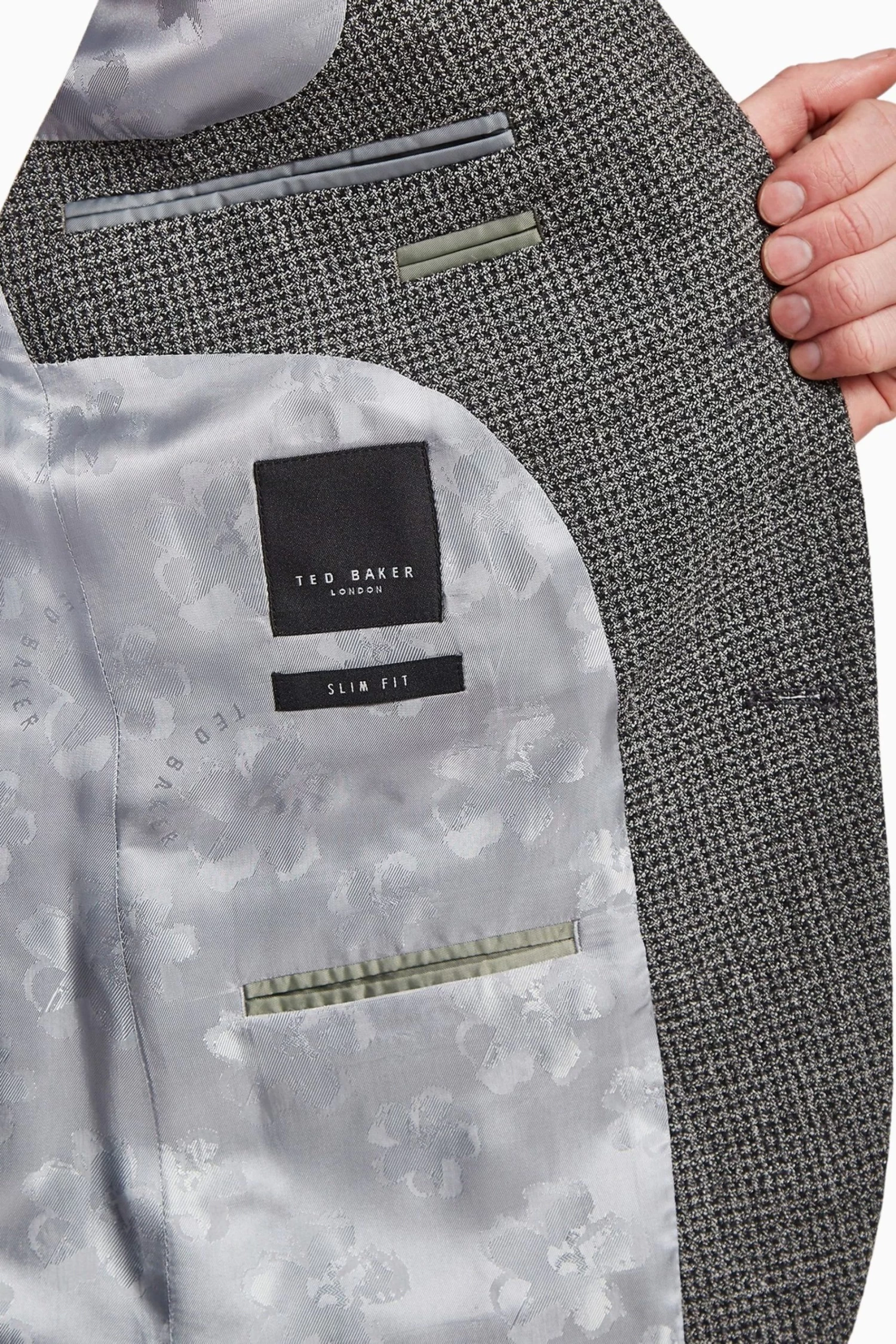 Ted Baker Tailoring Grey Bouclé Structure Suit: Jacket - Image 5