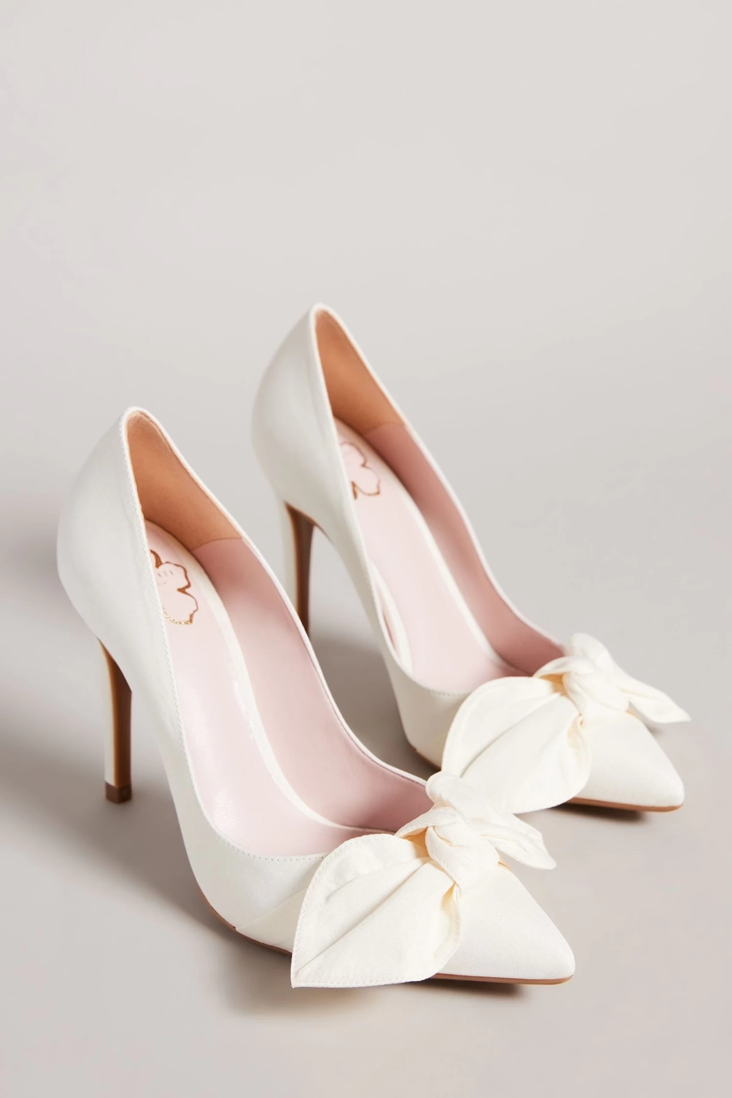Ted Baker Hyana Cream Moire Satin Bow 100Mm Court Shoes - Image 2