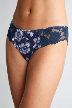 B By Ted Baker Navy/Lilac Satin Hipster Knicker