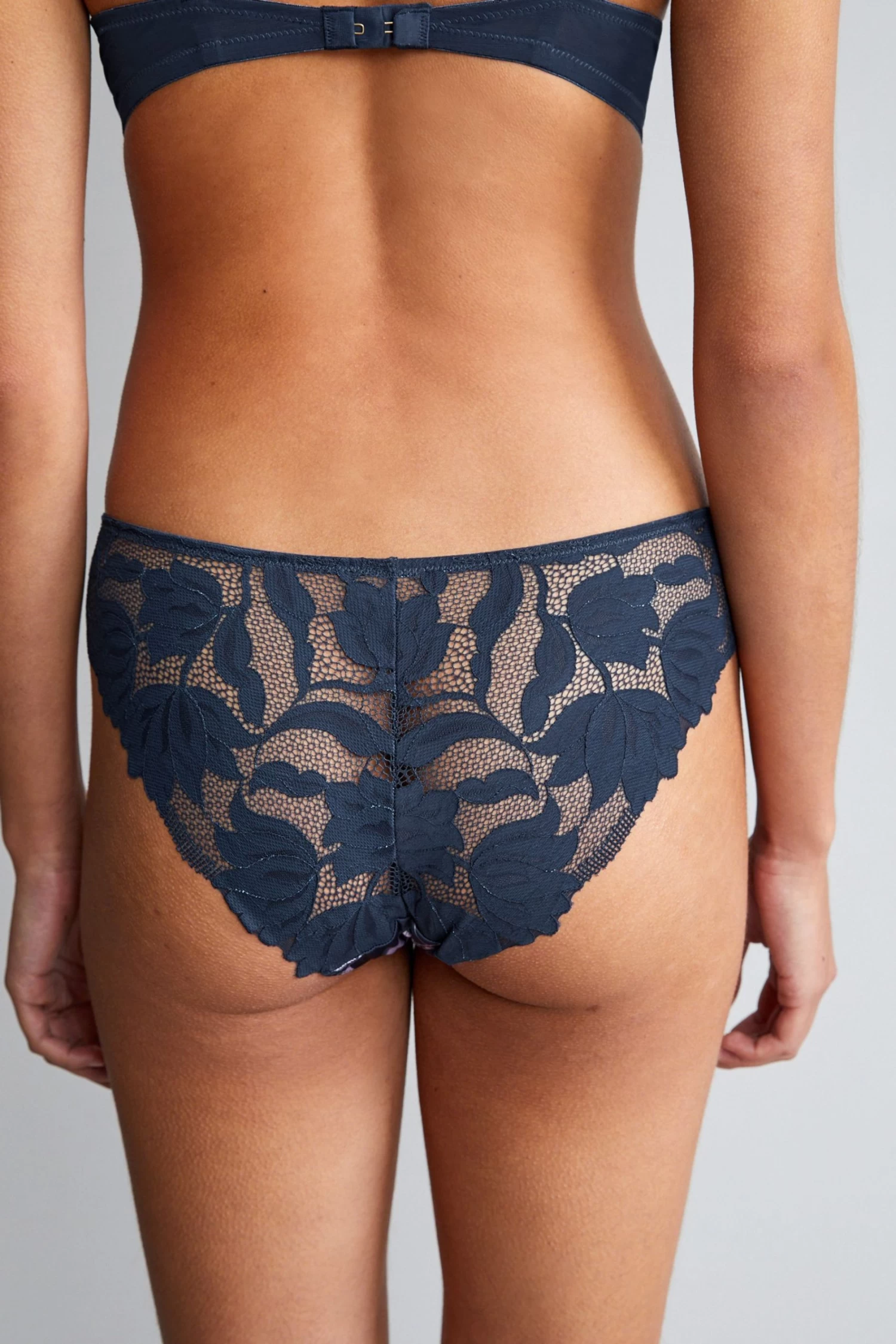 B By Ted Baker Navy/Lilac Satin Hipster Knicker - Image 3