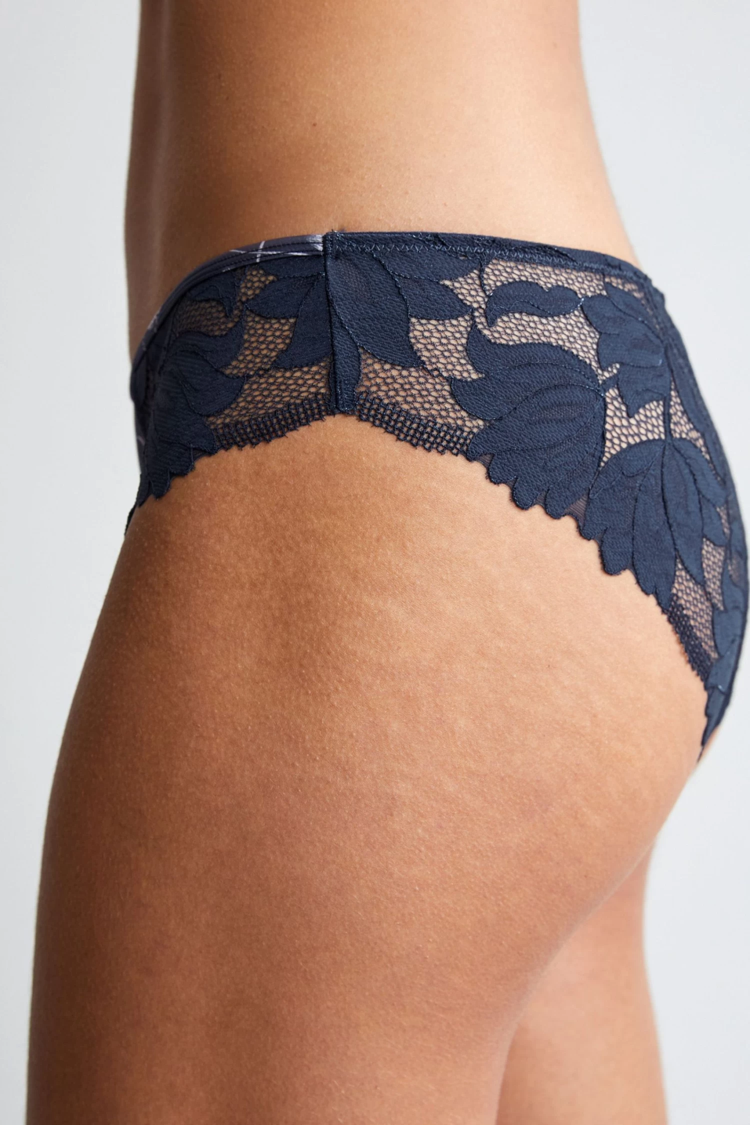 B By Ted Baker Navy/Lilac Satin Hipster Knicker - Image 4