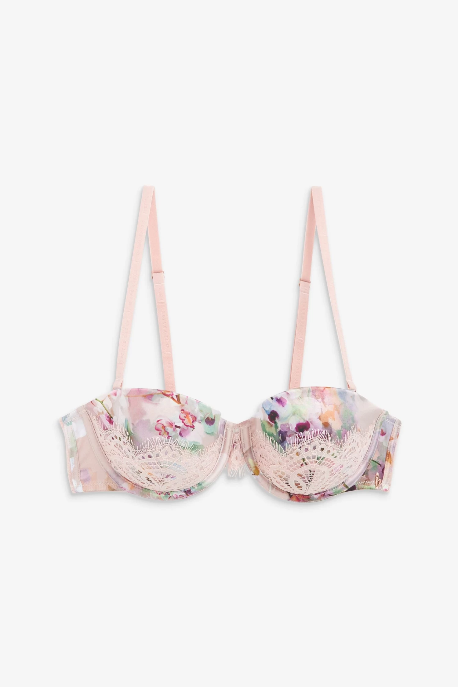 B By Ted Baker Pink Floral Satin Multiway Bra - Image 7