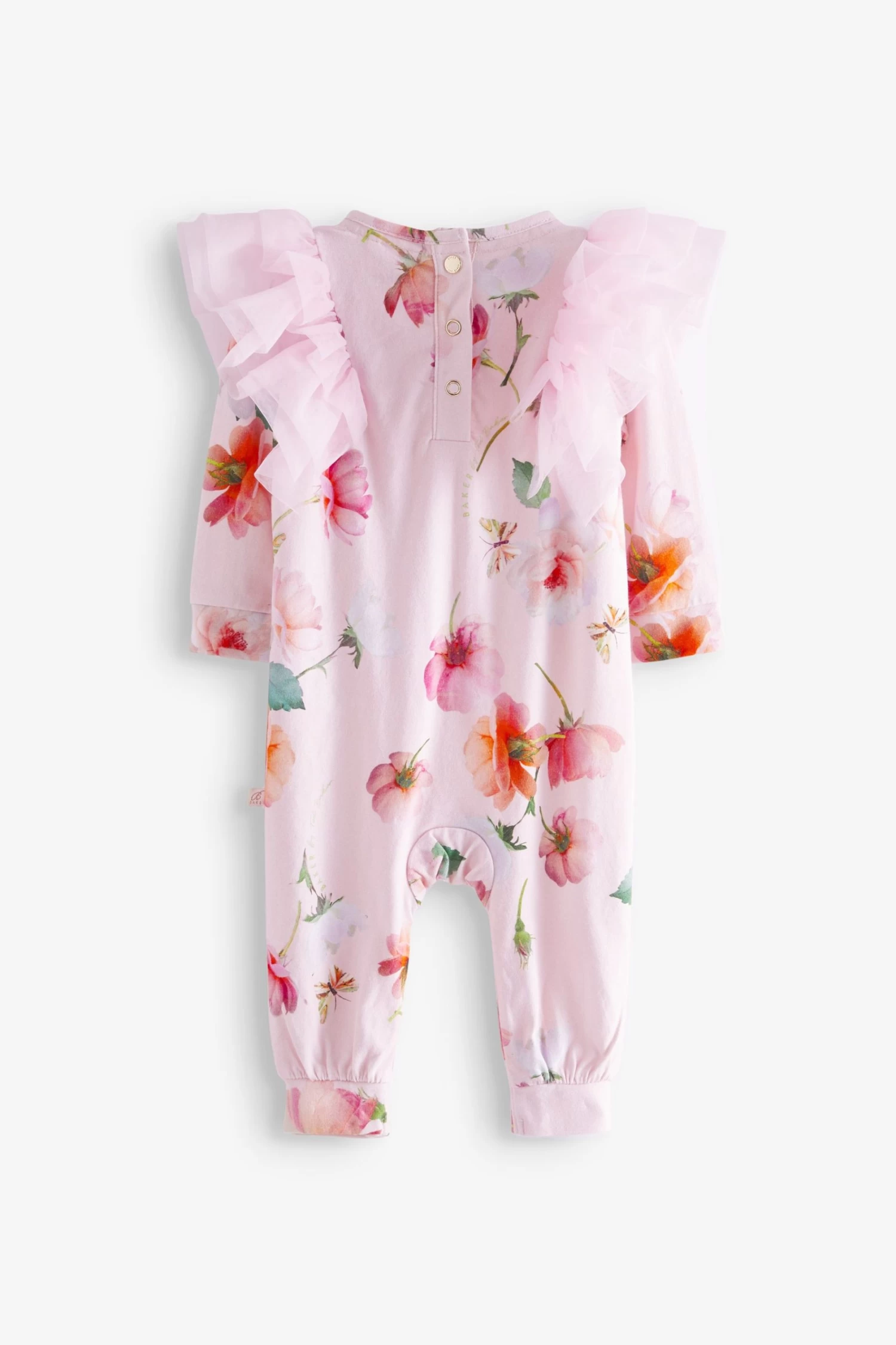 Baker By Ted Baker Pink Organza Frill Romper - Image 2