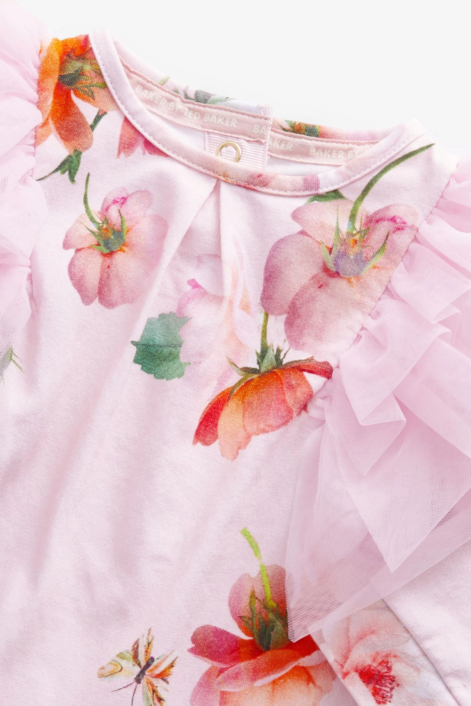 Baker By Ted Baker Pink Organza Frill Romper - Image 3