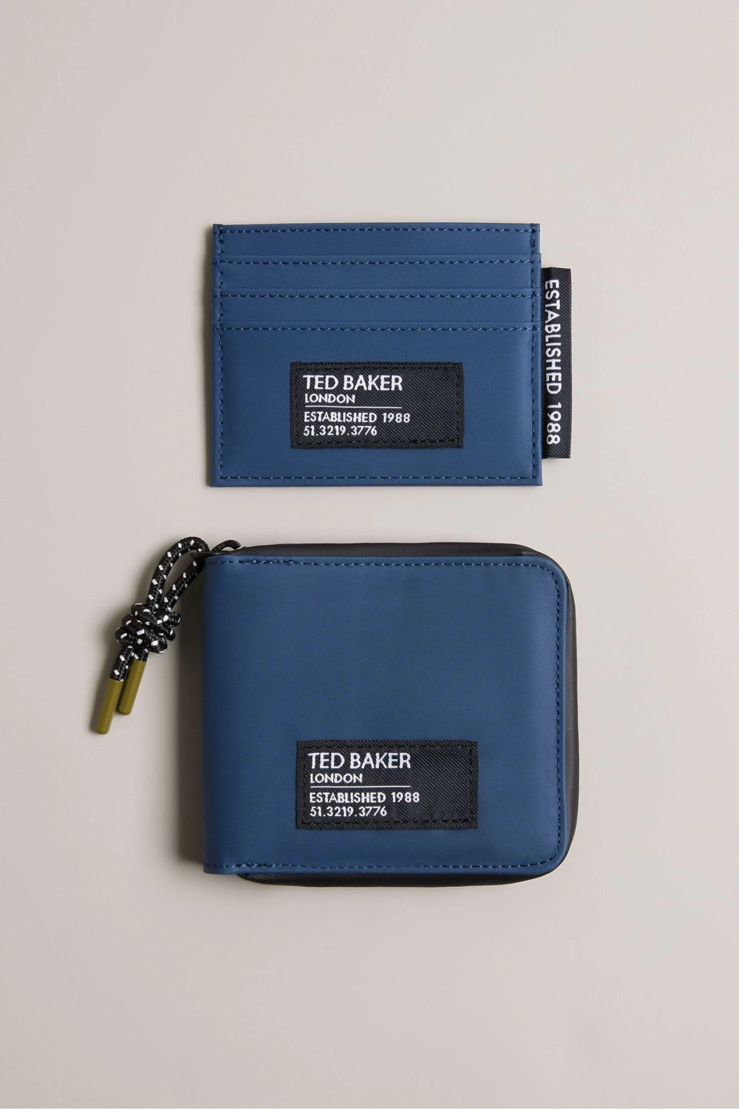 Ted Baker Blue Bentch Rubberised Wallet And Cardholder Giftset