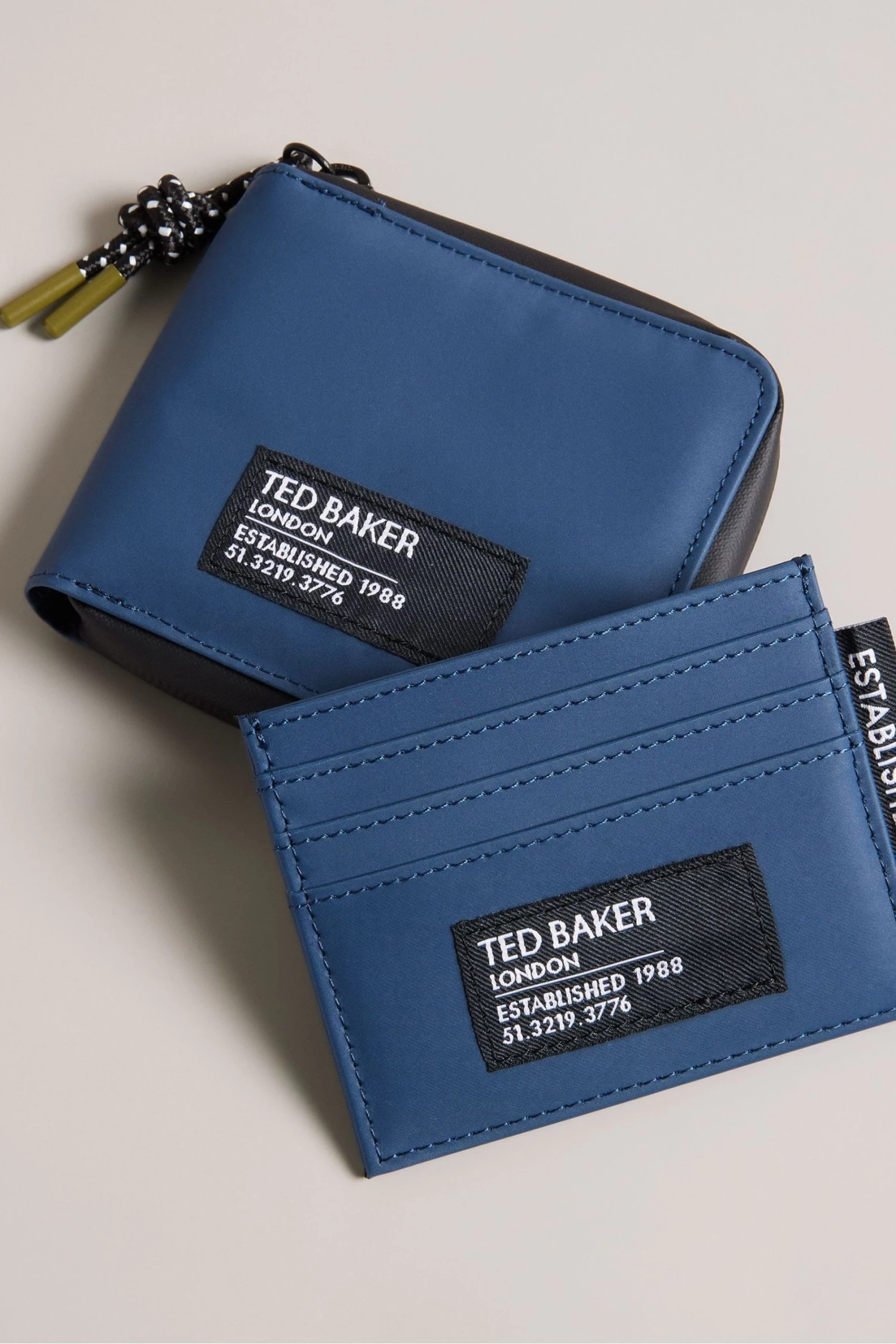 Ted Baker Blue Bentch Rubberised Wallet And Cardholder Giftset - Image 3