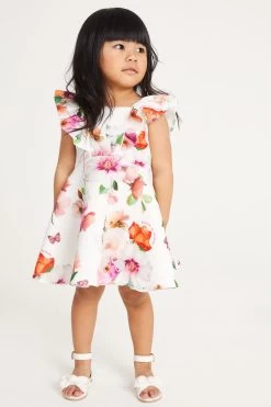 Baker By Ted Baker White Floral Scuba Dress