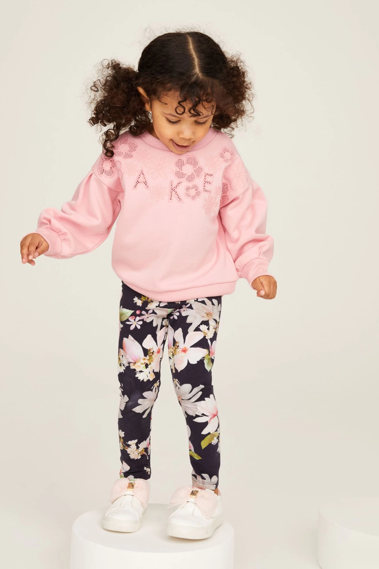 Baker By Ted Baker Pink Legging And Embroidered Sweater Set