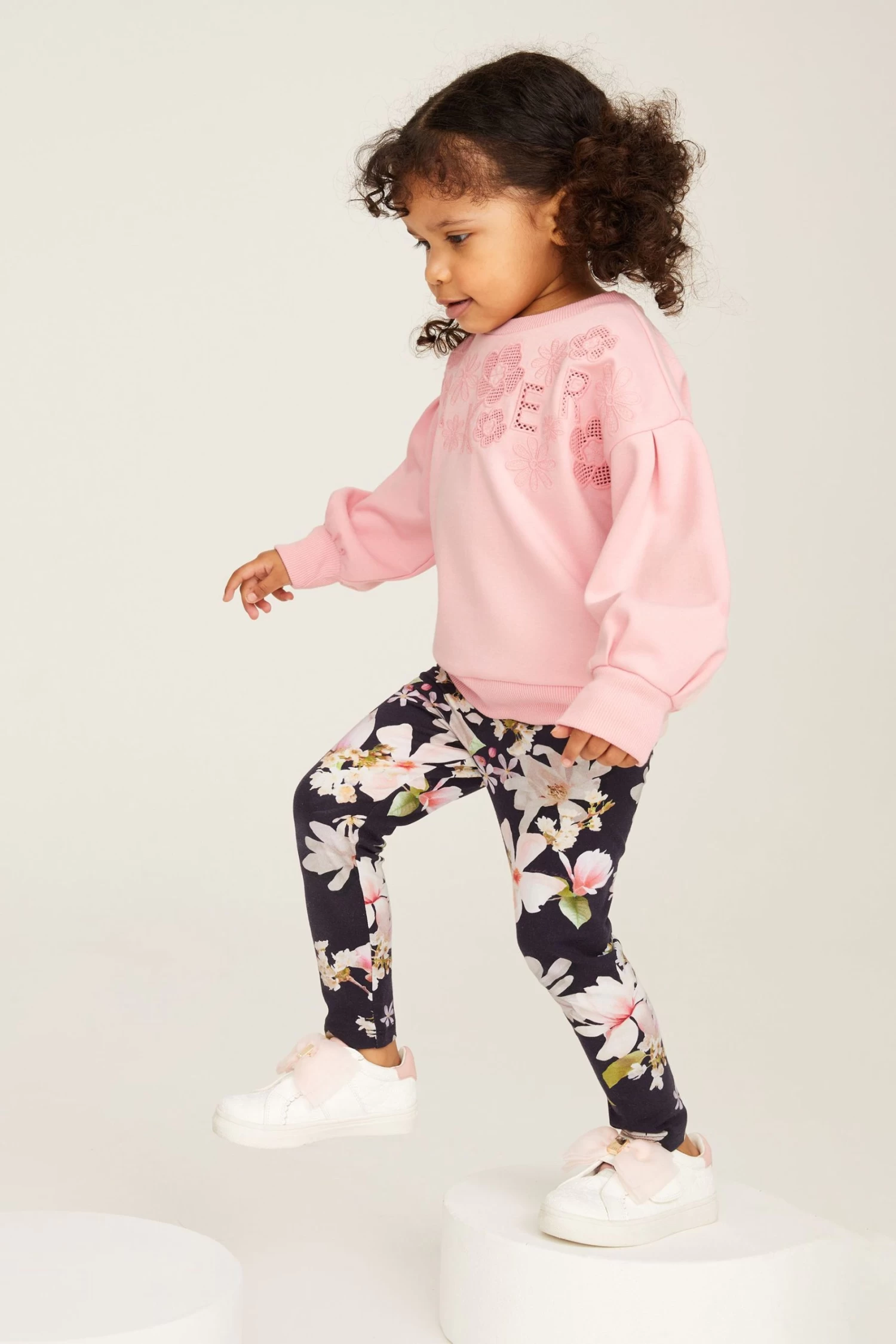 Baker By Ted Baker Pink Legging And Embroidered Sweater Set - Image 2