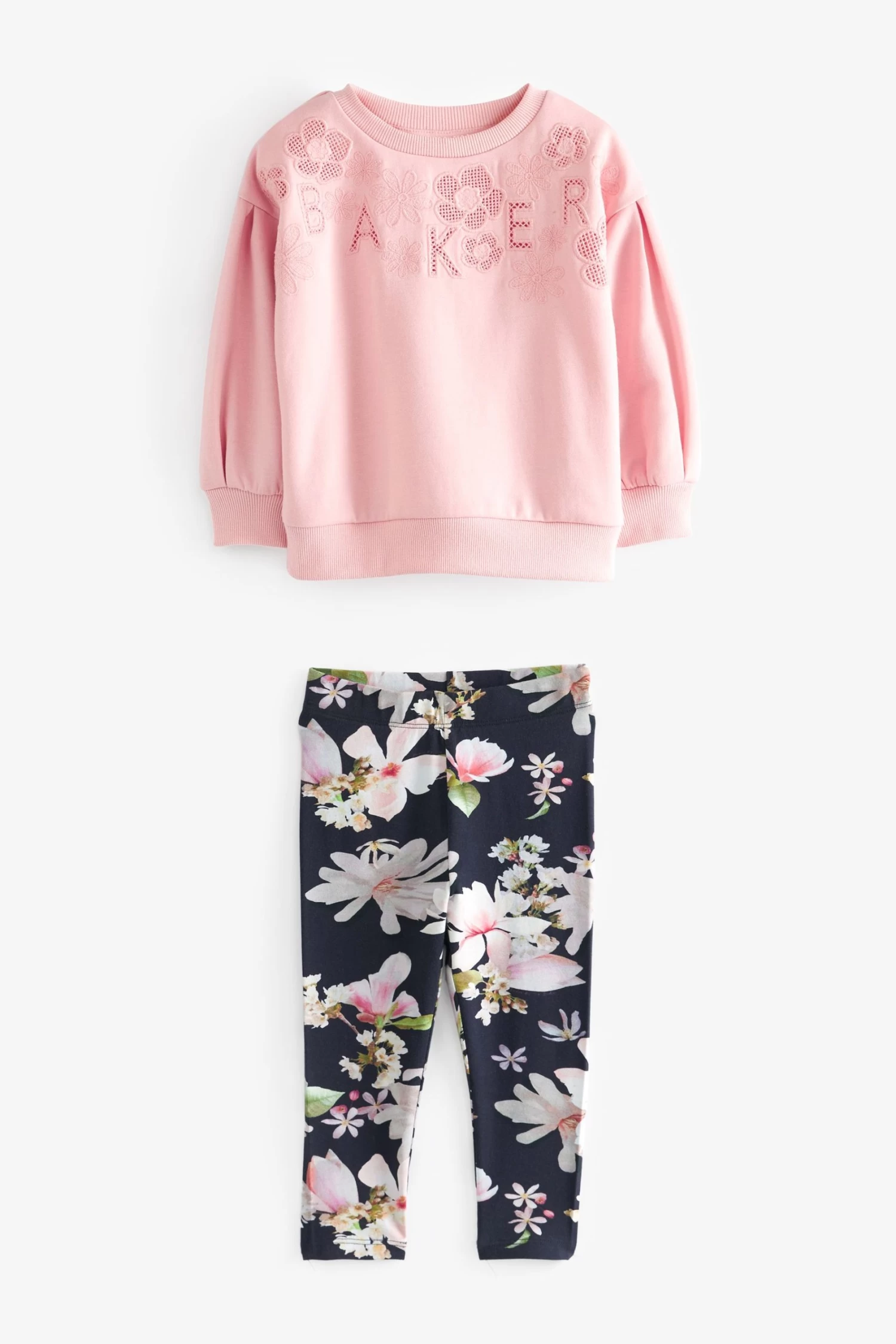 Baker By Ted Baker Pink Legging And Embroidered Sweater Set - Image 6