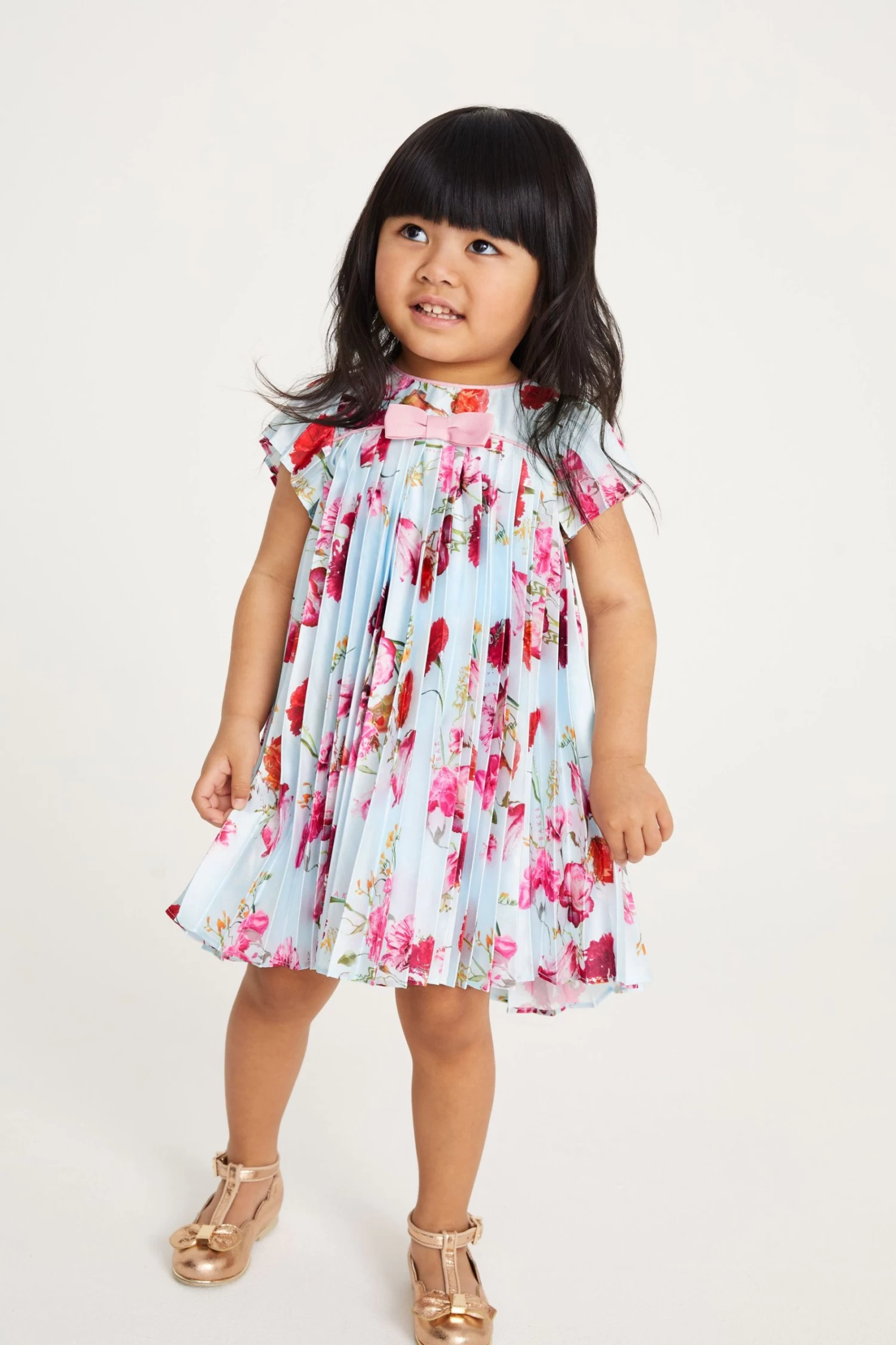 Baker By Ted Baker Blue Pleated Dress - Image 2