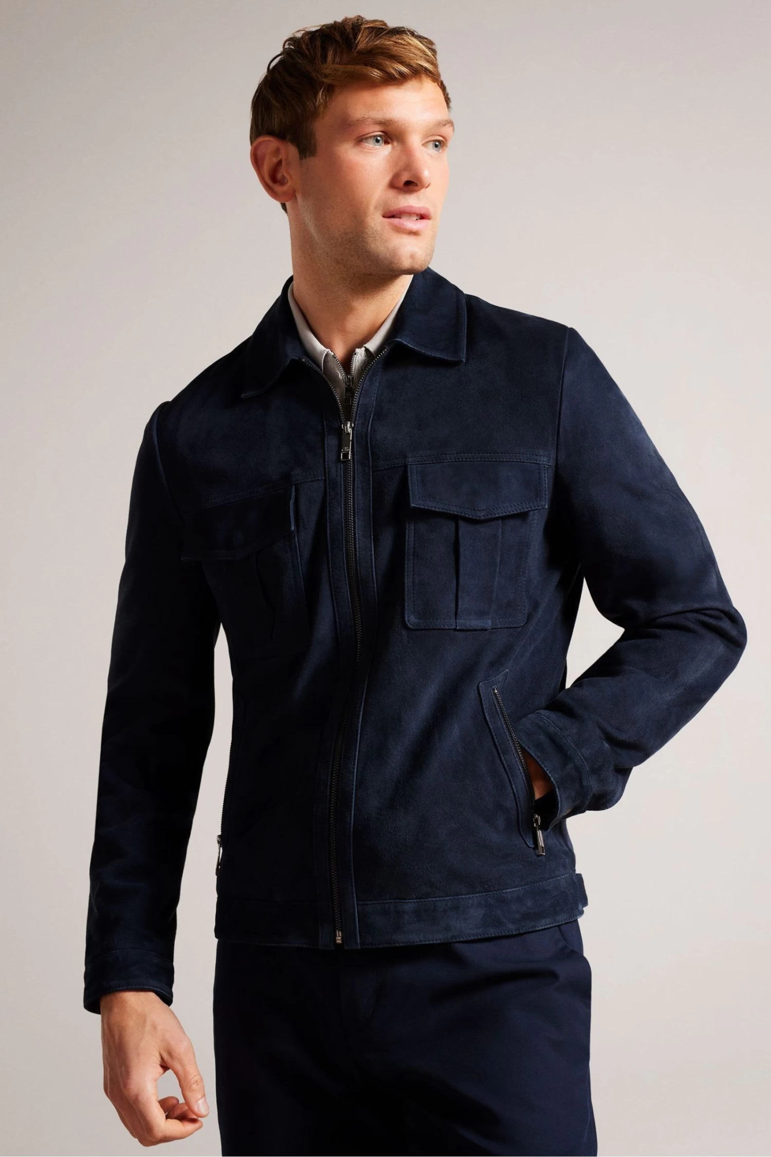 Ted Baker Blue Amped Suede Jacket