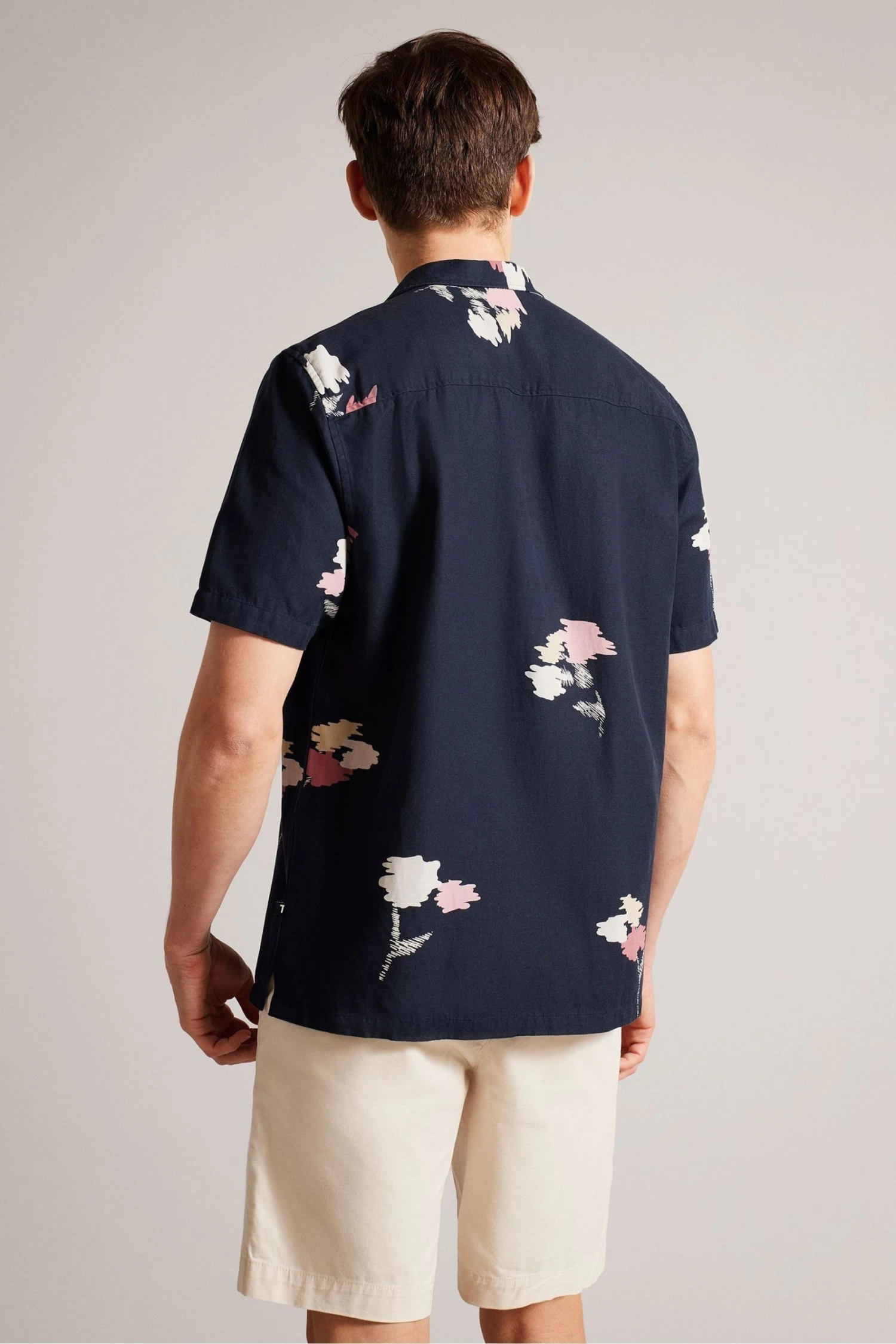 Ted Baker Blue Neele Short Sleeve Abstract Floral Shirt - Image 2