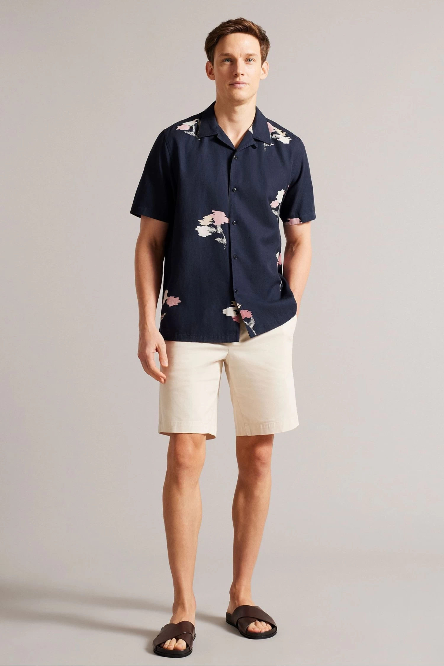 Ted Baker Blue Neele Short Sleeve Abstract Floral Shirt - Image 3