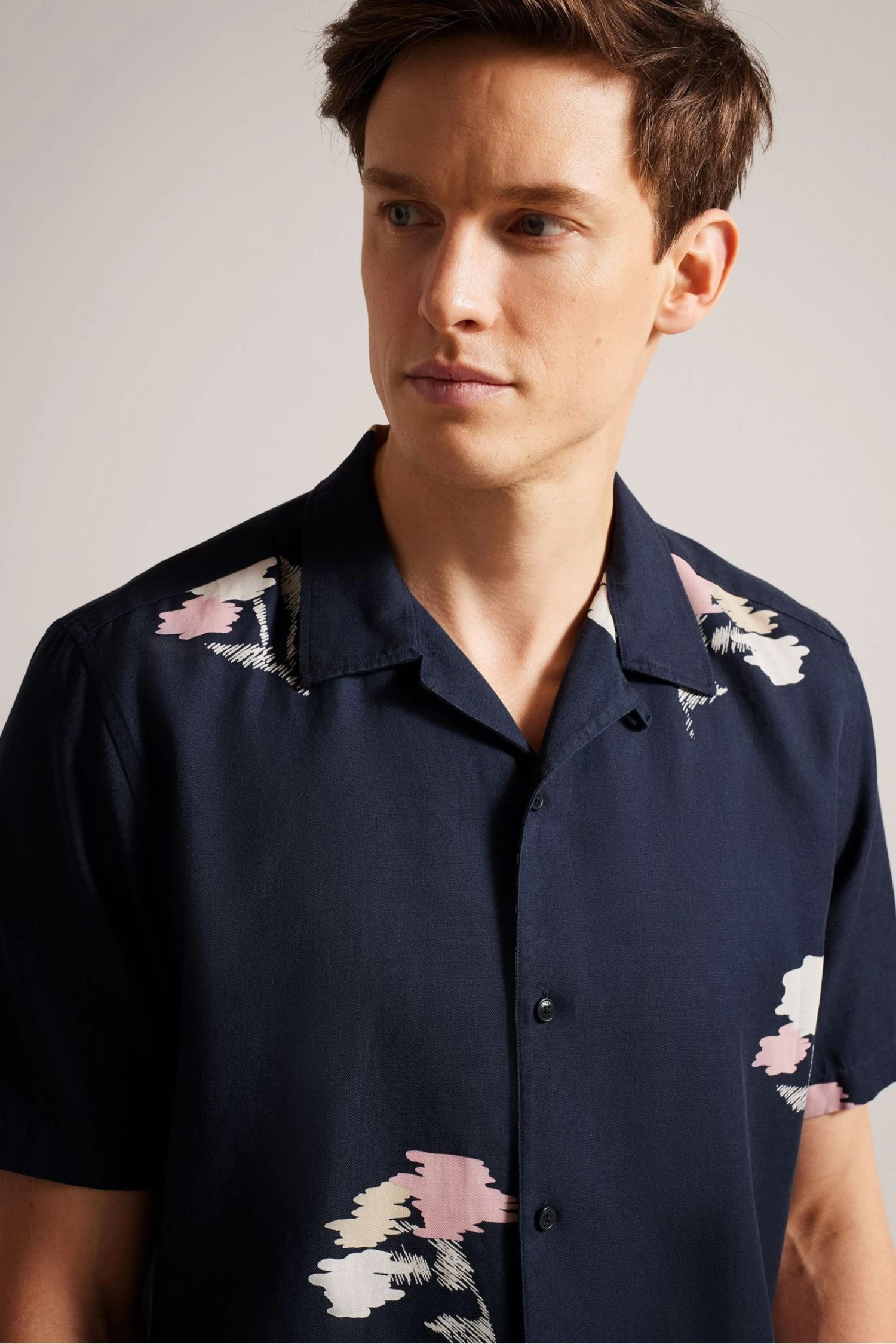 Ted Baker Blue Neele Short Sleeve Abstract Floral Shirt - Image 4