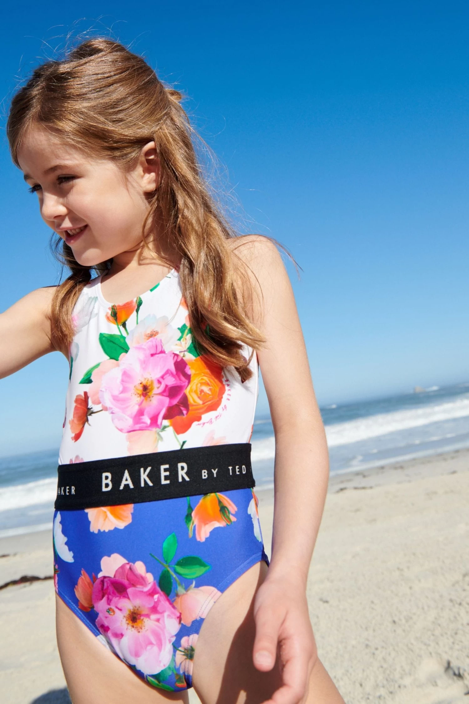 Baker By Ted Baker White Colourblock Swimsuit
