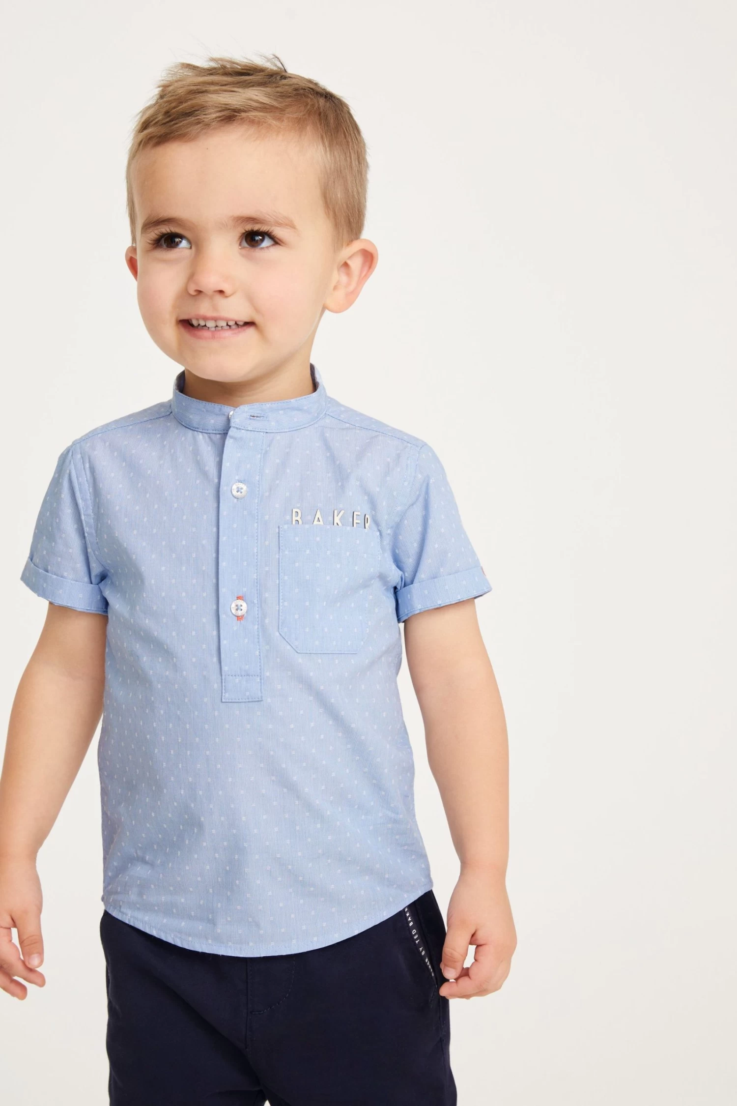 Baker By Ted Baker Blue Grandad Shirt