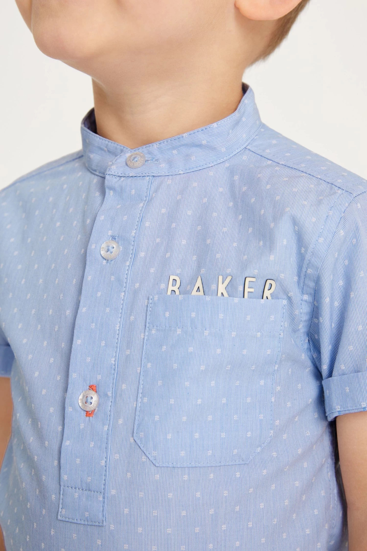 Baker By Ted Baker Blue Grandad Shirt - Image 3