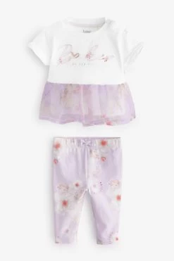 Baker By Ted Baker Purple Floral Legging And T-Shirt Set