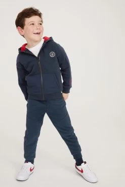 Baker By Ted Baker Navy Nylon Zip Through Hoodie