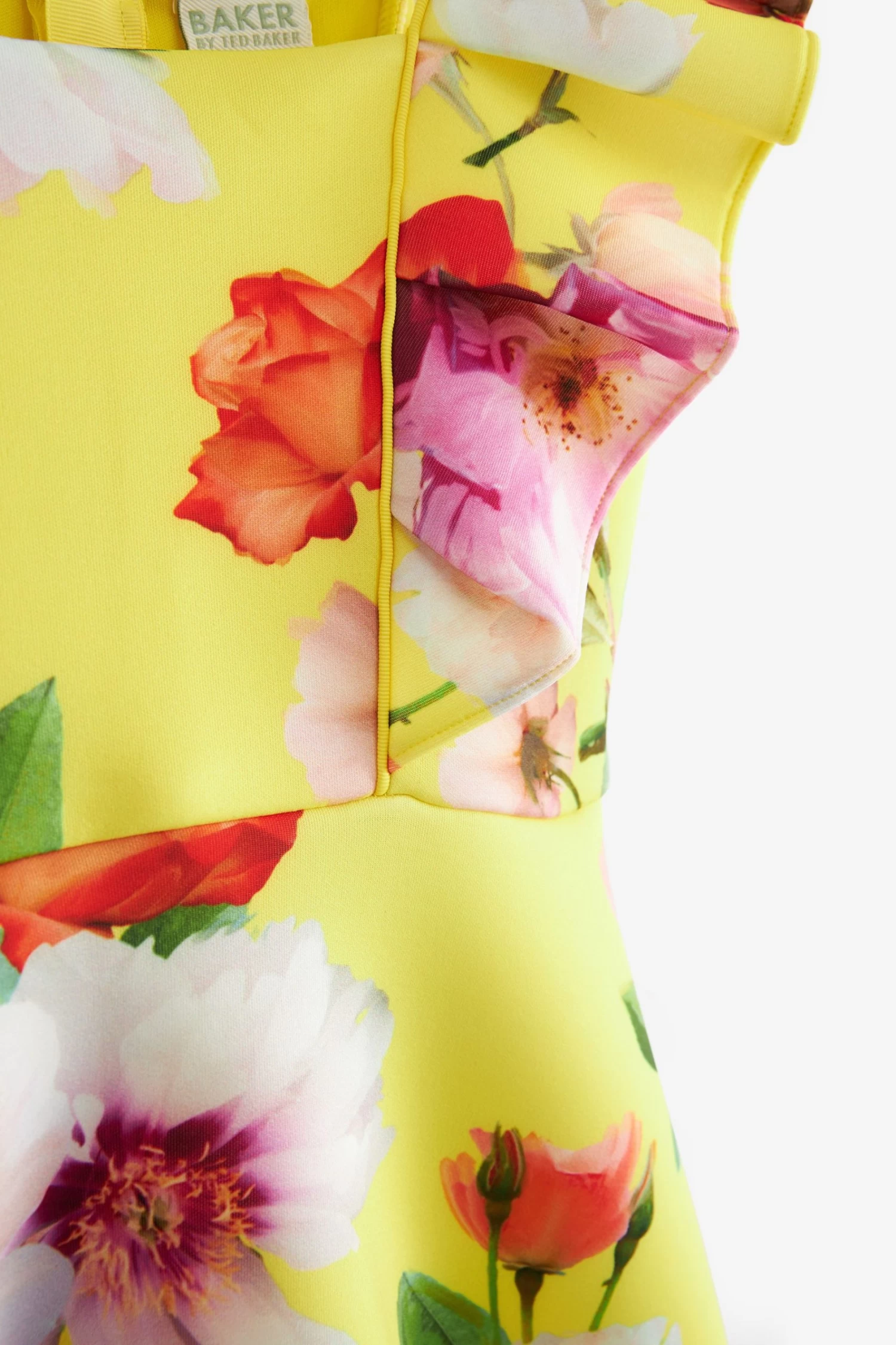 Baker By Ted Baker Yellow Floral Scuba Dress - Image 10