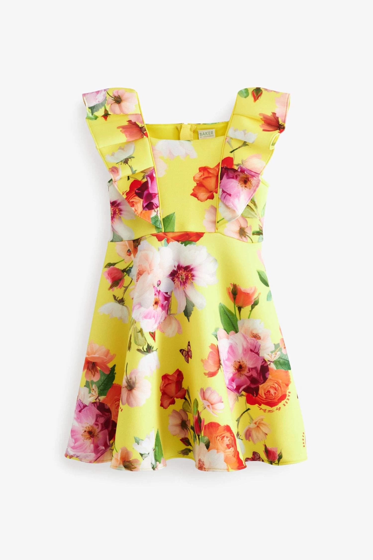 Baker By Ted Baker Yellow Floral Scuba Dress - Image 7
