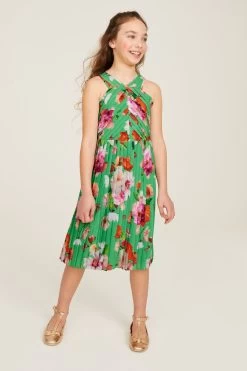Baker By Ted Baker Green Floral Halter Neck Dress