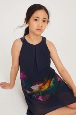 Baker By Ted Baker Navy Belted Dress