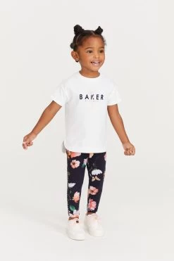 Baker By Ted Baker Navy Floral Legging And T-Shirt Set
