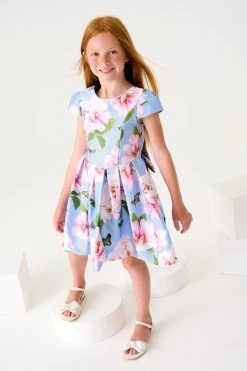 Baker By Ted Baker Blue Floral Satin Dress